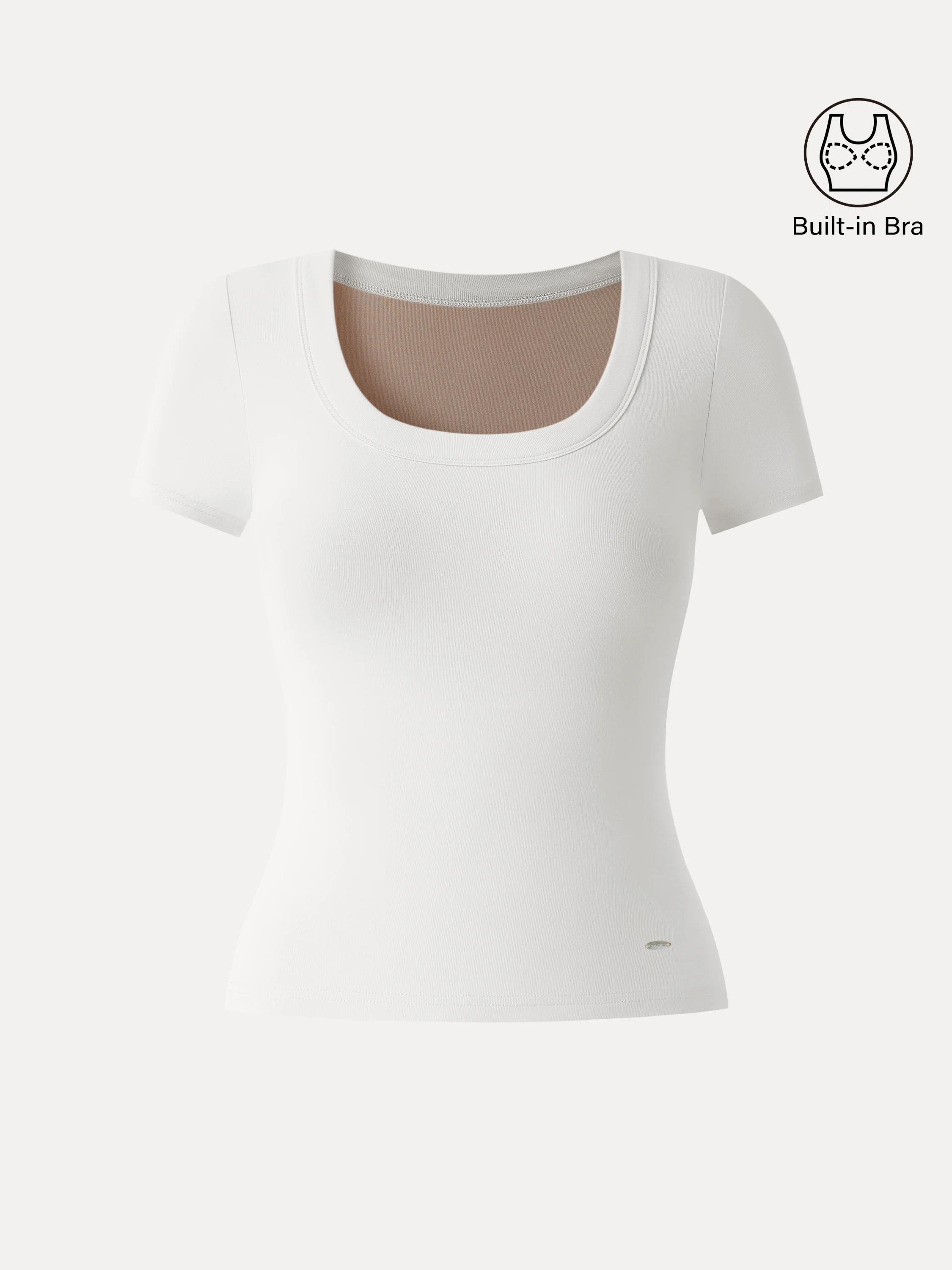 SkinKiss U-Neck Short Sleeve Everyday Bra Top - Image 3