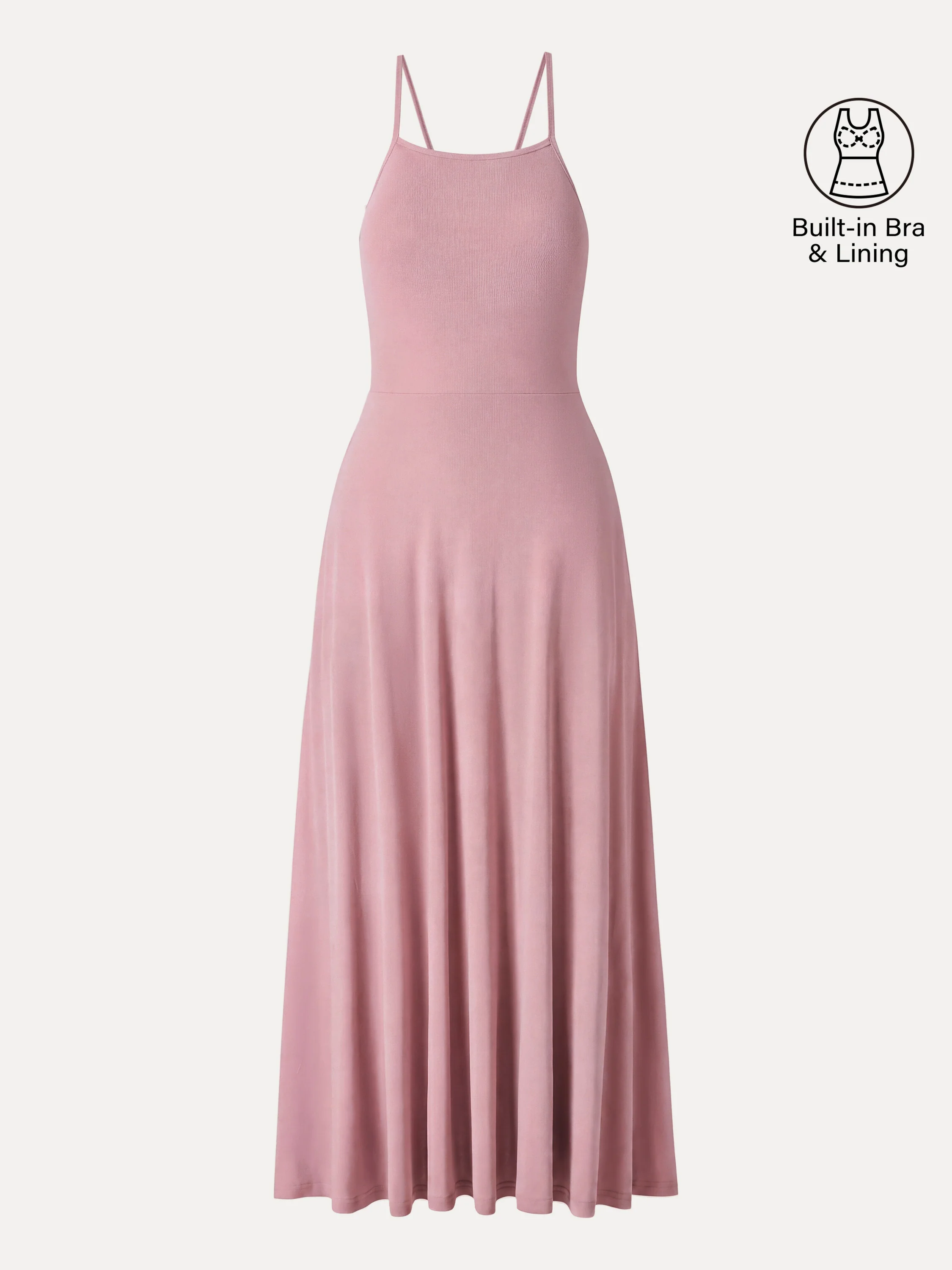 Soft Linen Knit Spaghetti Midi Bra Dress - Image 16