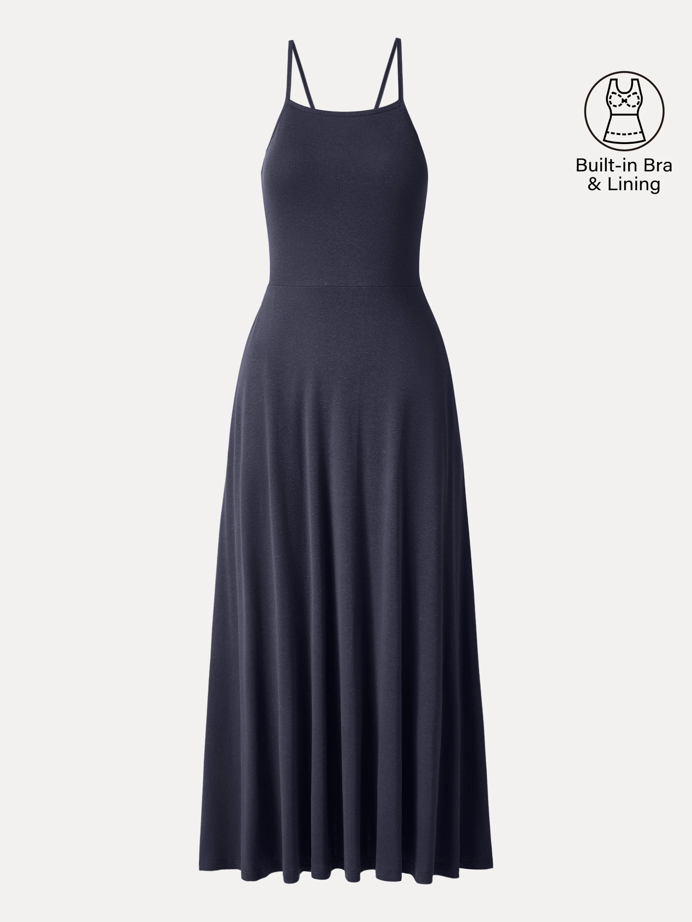 Soft Linen Knit Spaghetti Midi Bra Dress - Image 20