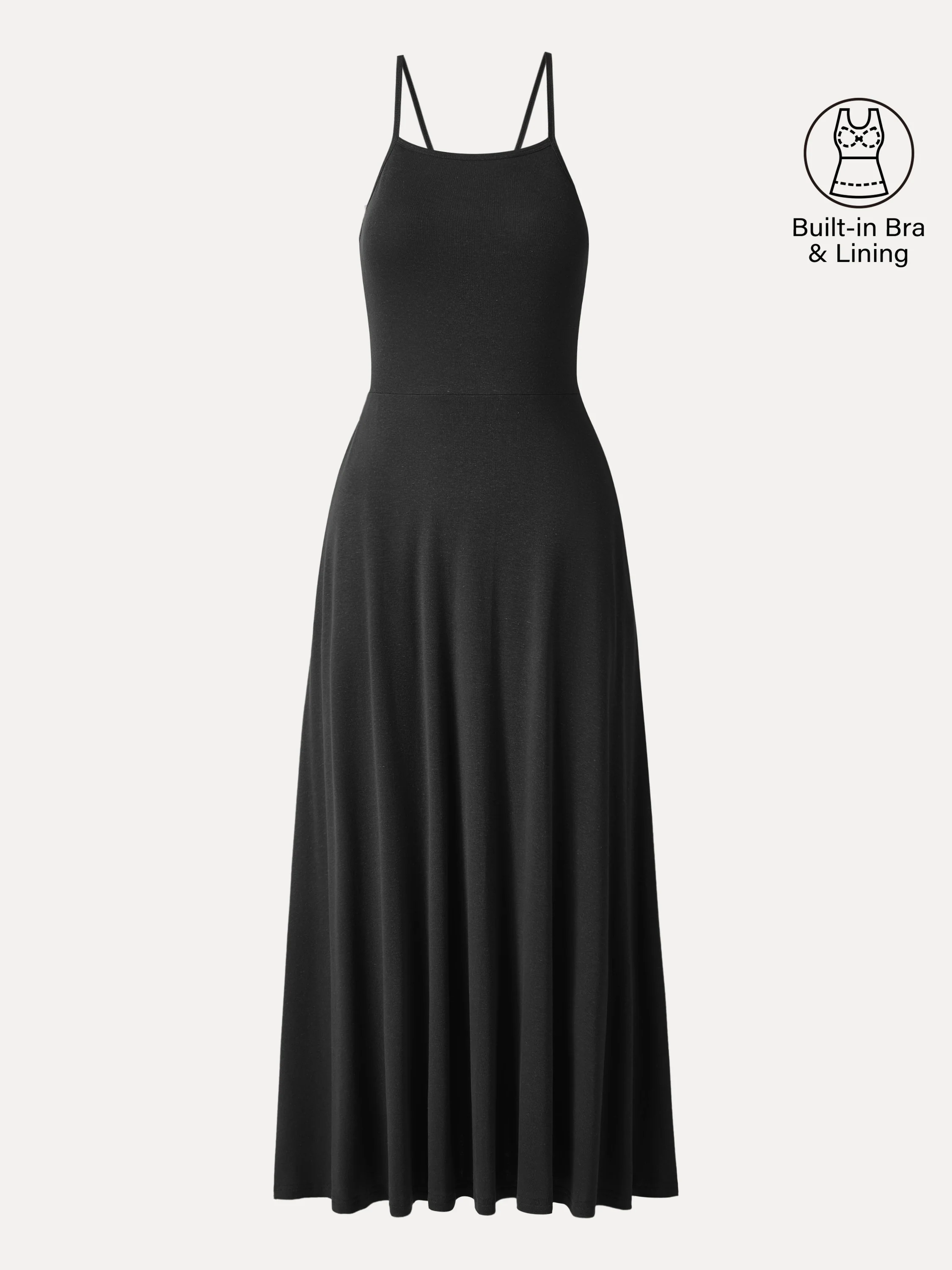 Soft Linen Knit Spaghetti Midi Bra Dress - Image 21