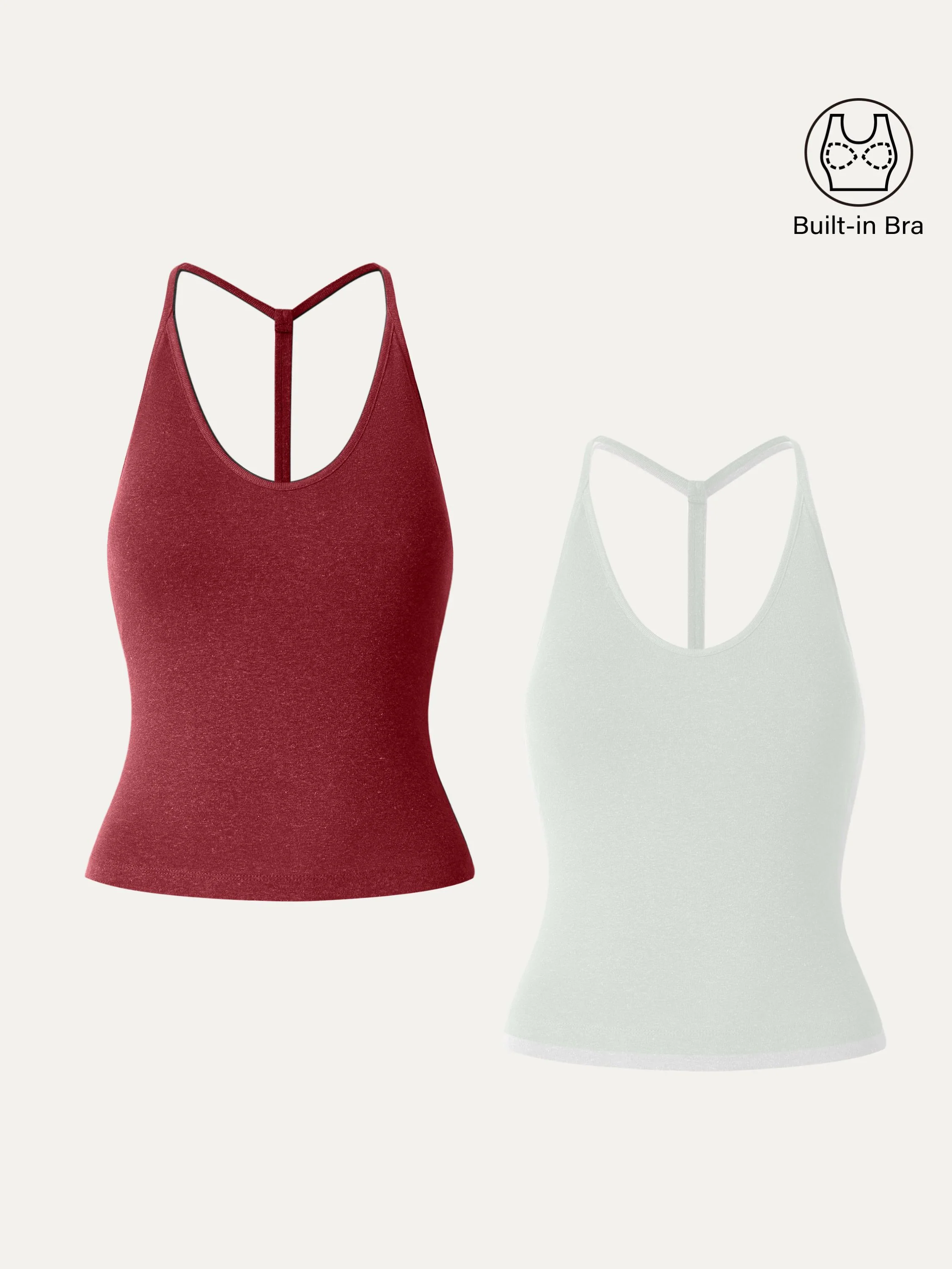 Soft Linen Luxe V-neck T-back Airy Bra Tank - Image 18