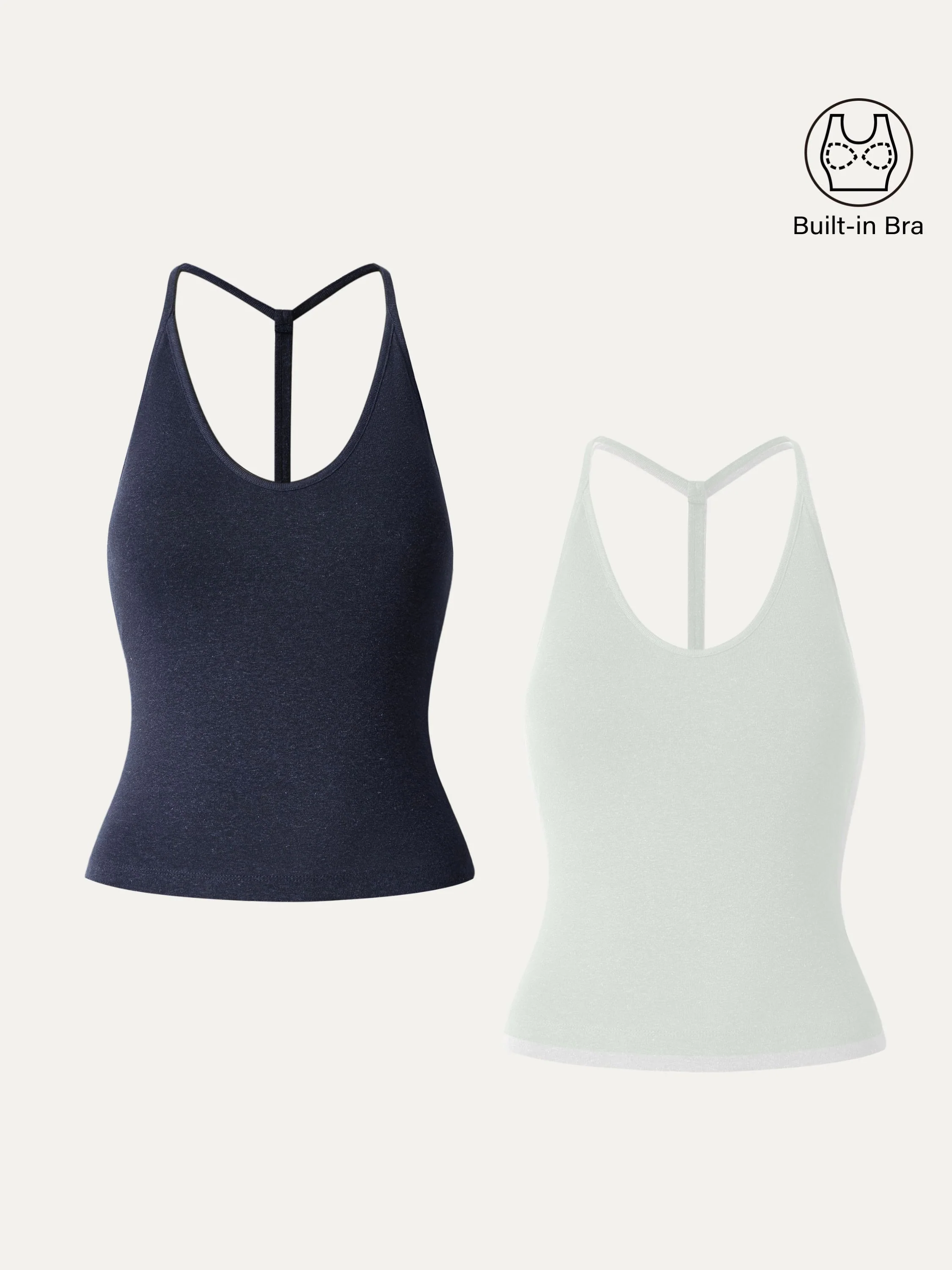 Soft Linen Luxe V-neck T-back Airy Bra Tank - Image 19