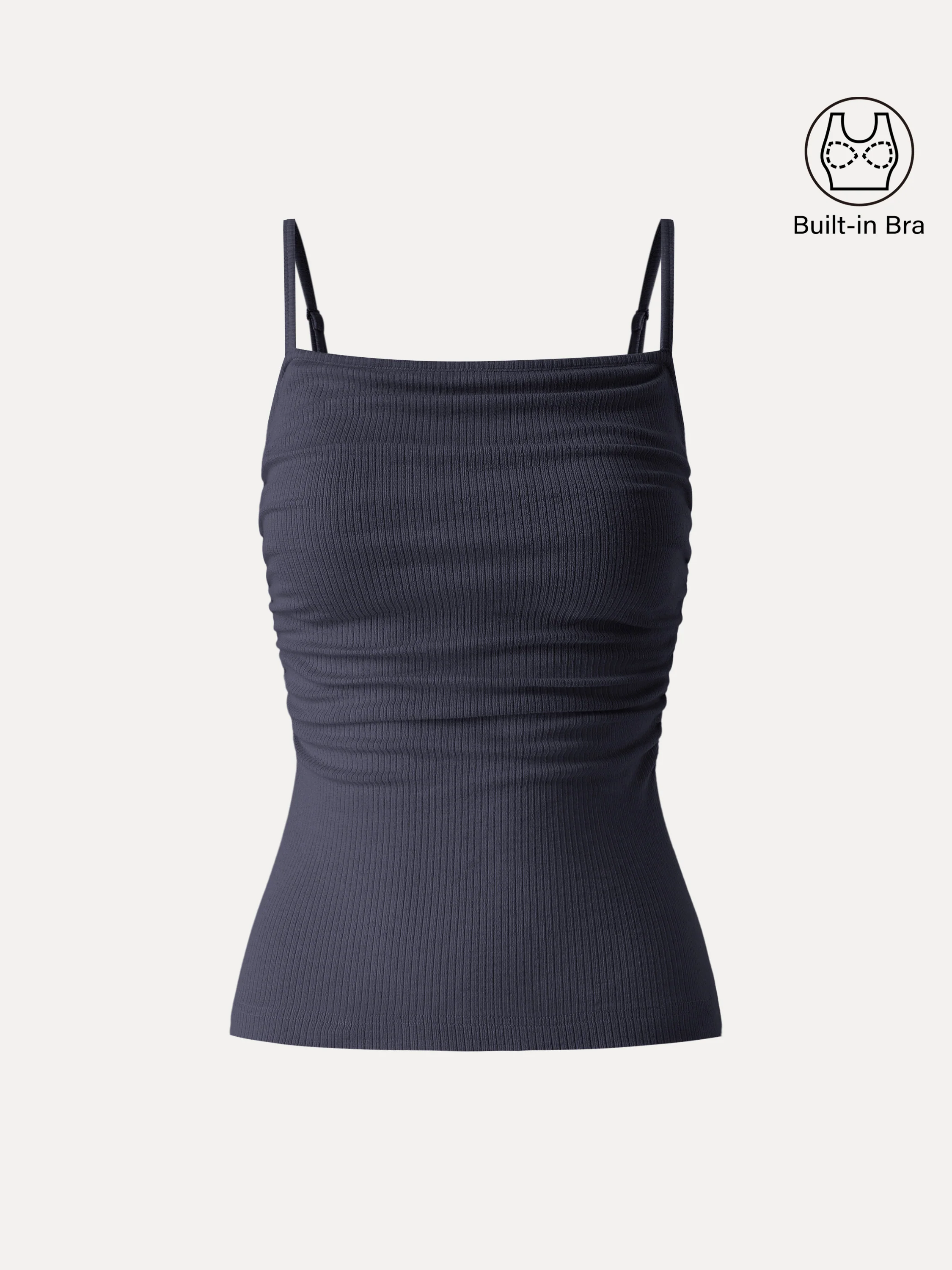 Soft Textured Adjustable Spaghetti Bra Tank - Image 6