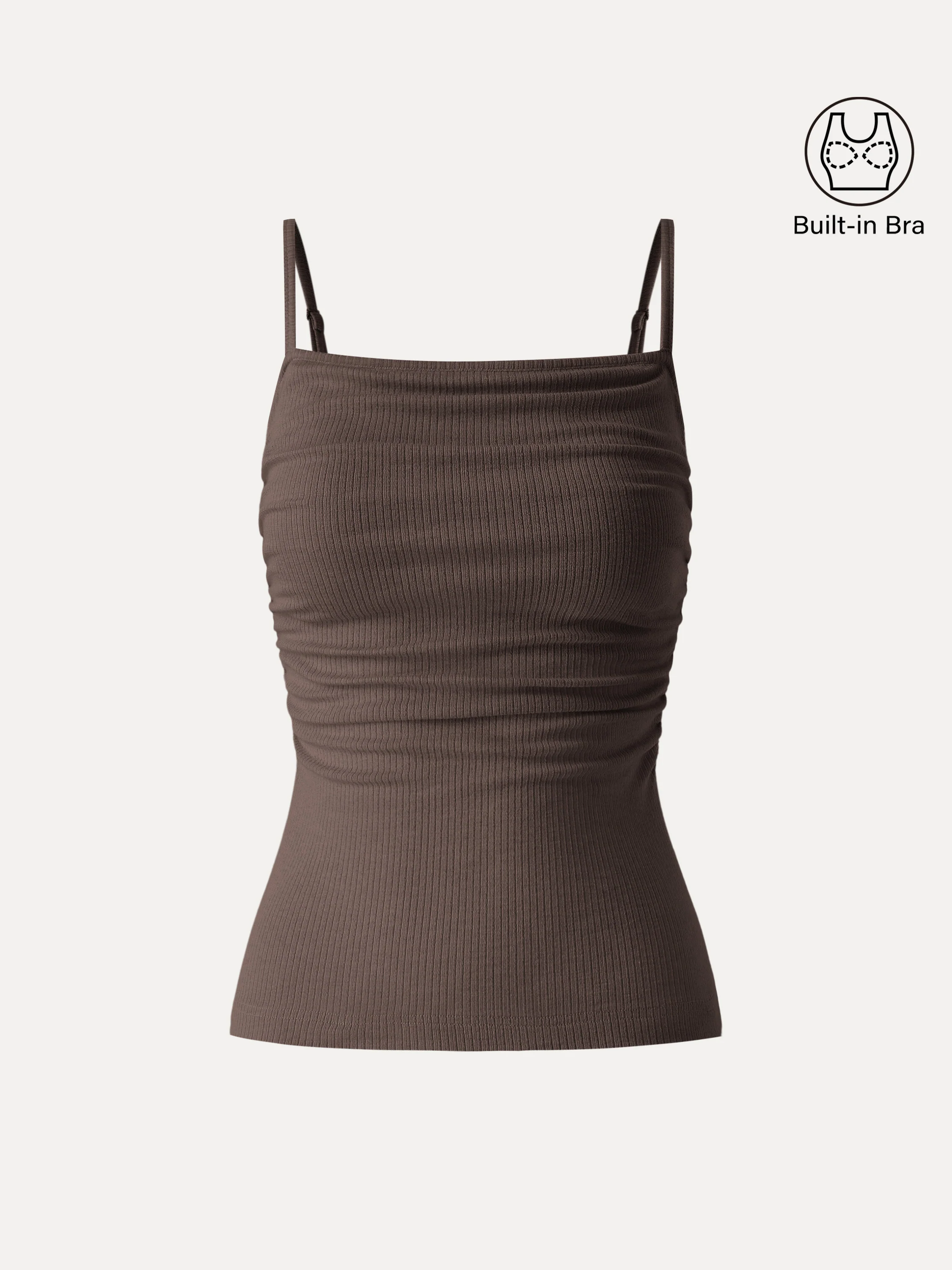 Soft Textured Adjustable Spaghetti Bra Tank - Image 7