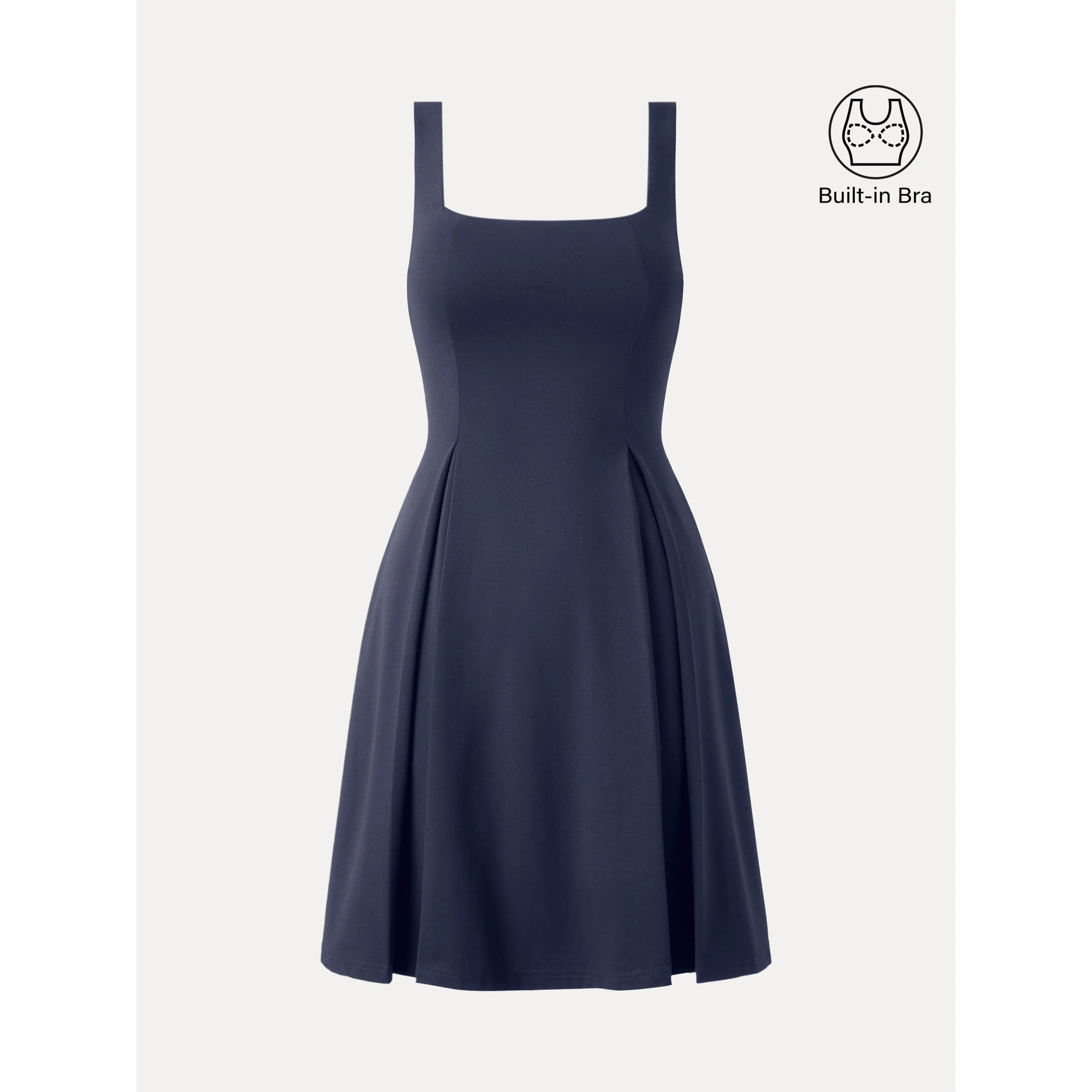 Square Neck Fit-and-flare Mini Bra Dress - Image 12