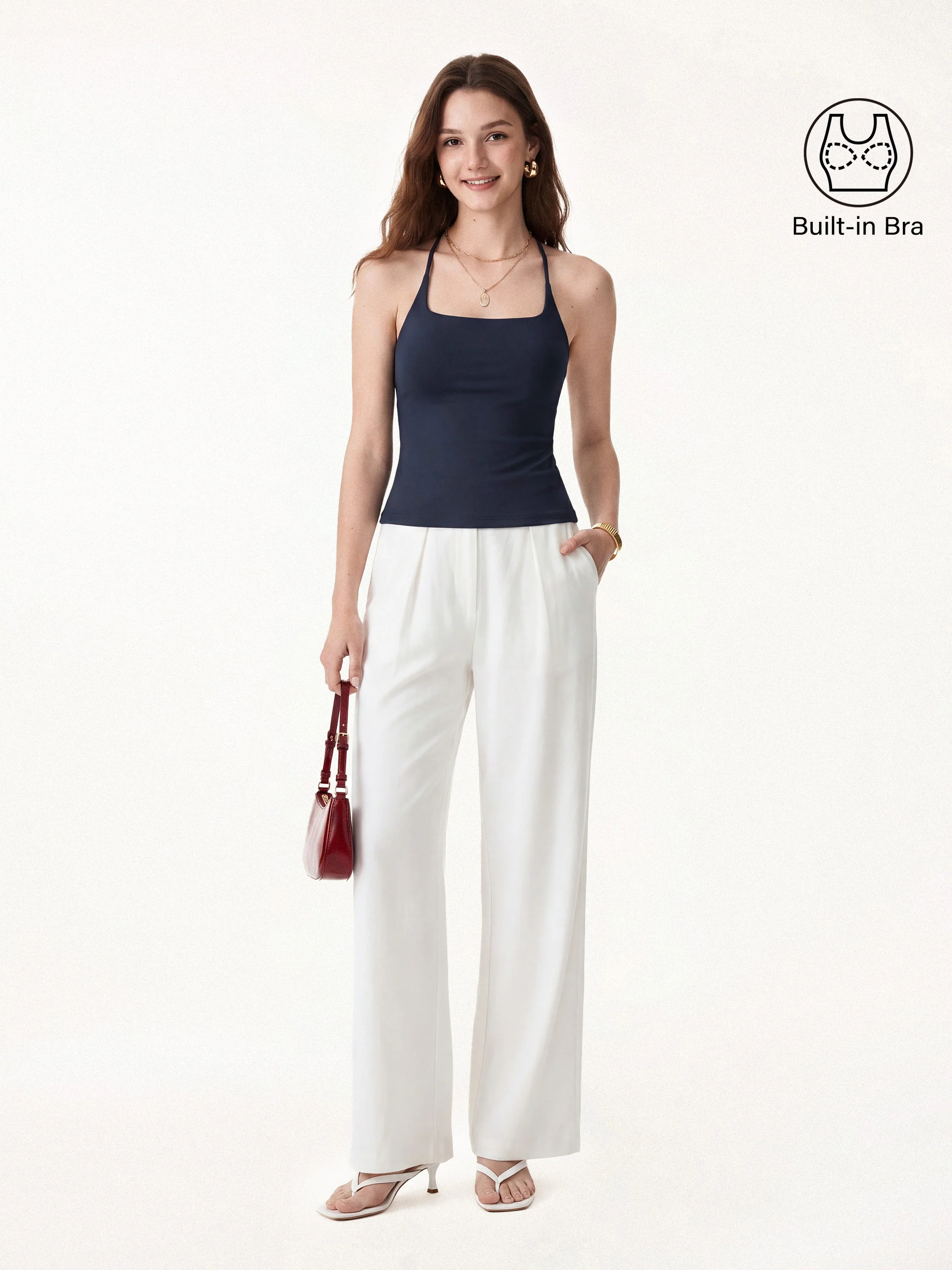 Square Neck Spaghetti Bra Tank - Image 14