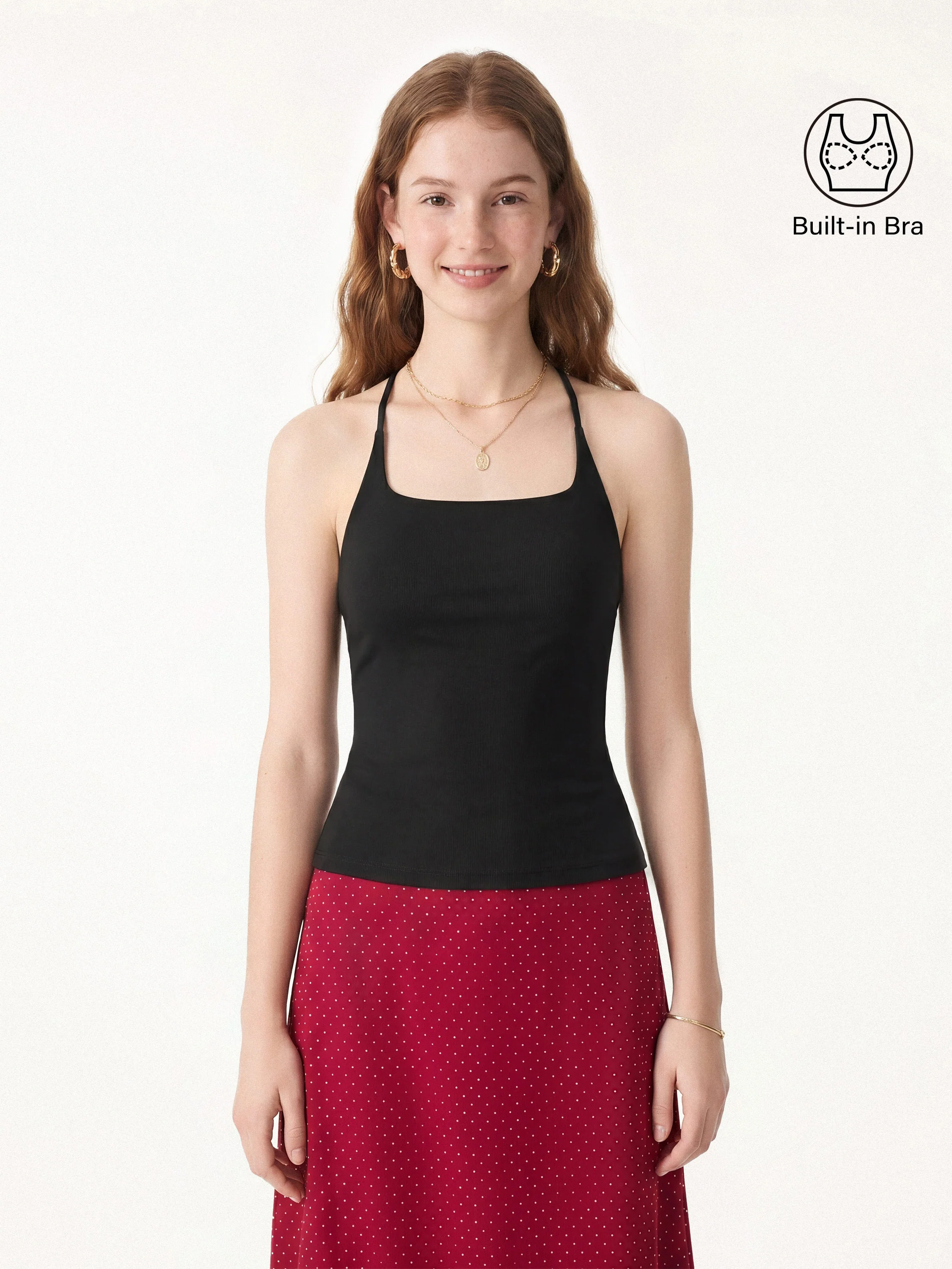 Square Neck Spaghetti Bra Tank - Image 15