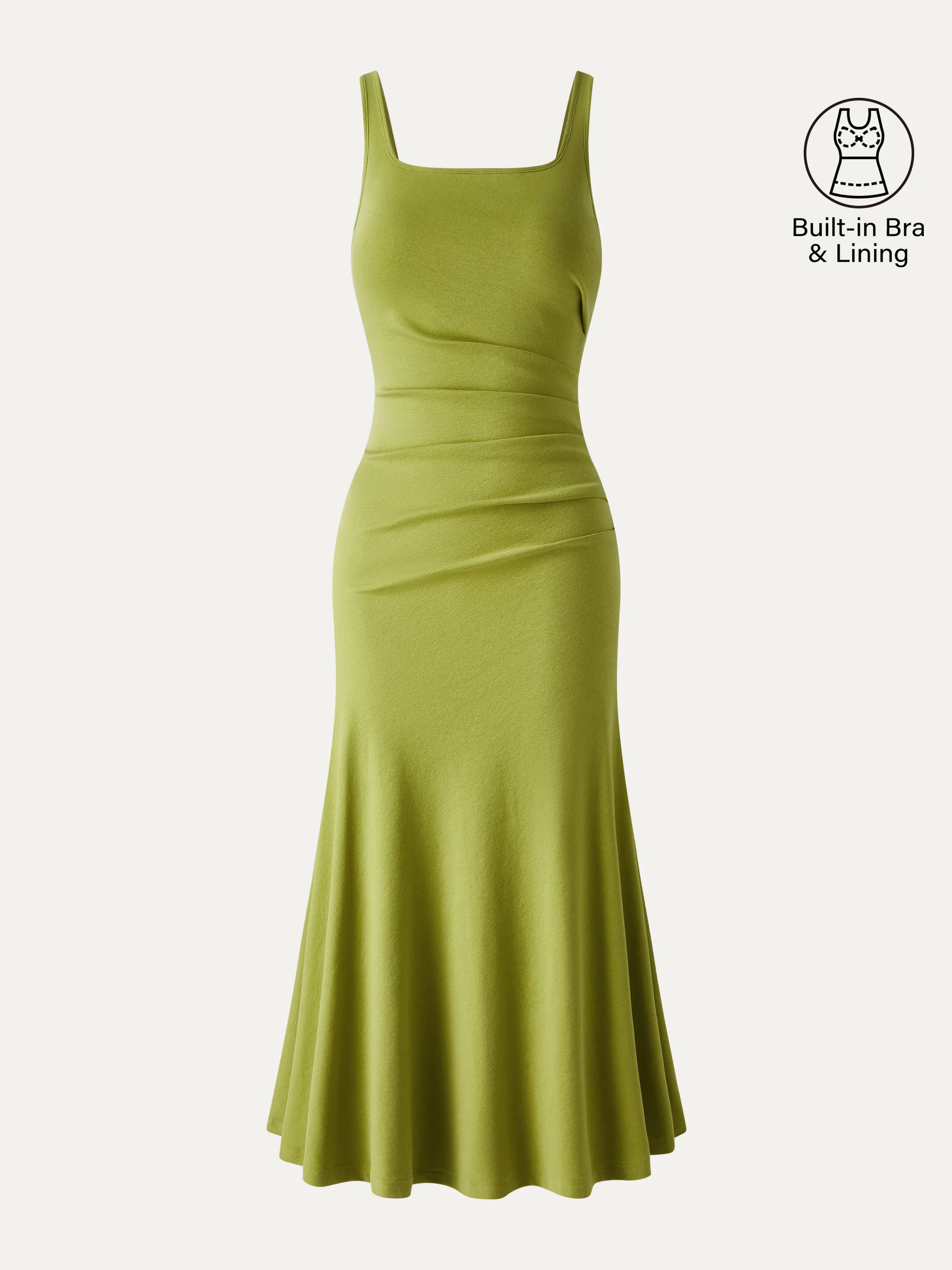 Square Neck Tucked Open Back Bra Dress - Image 11