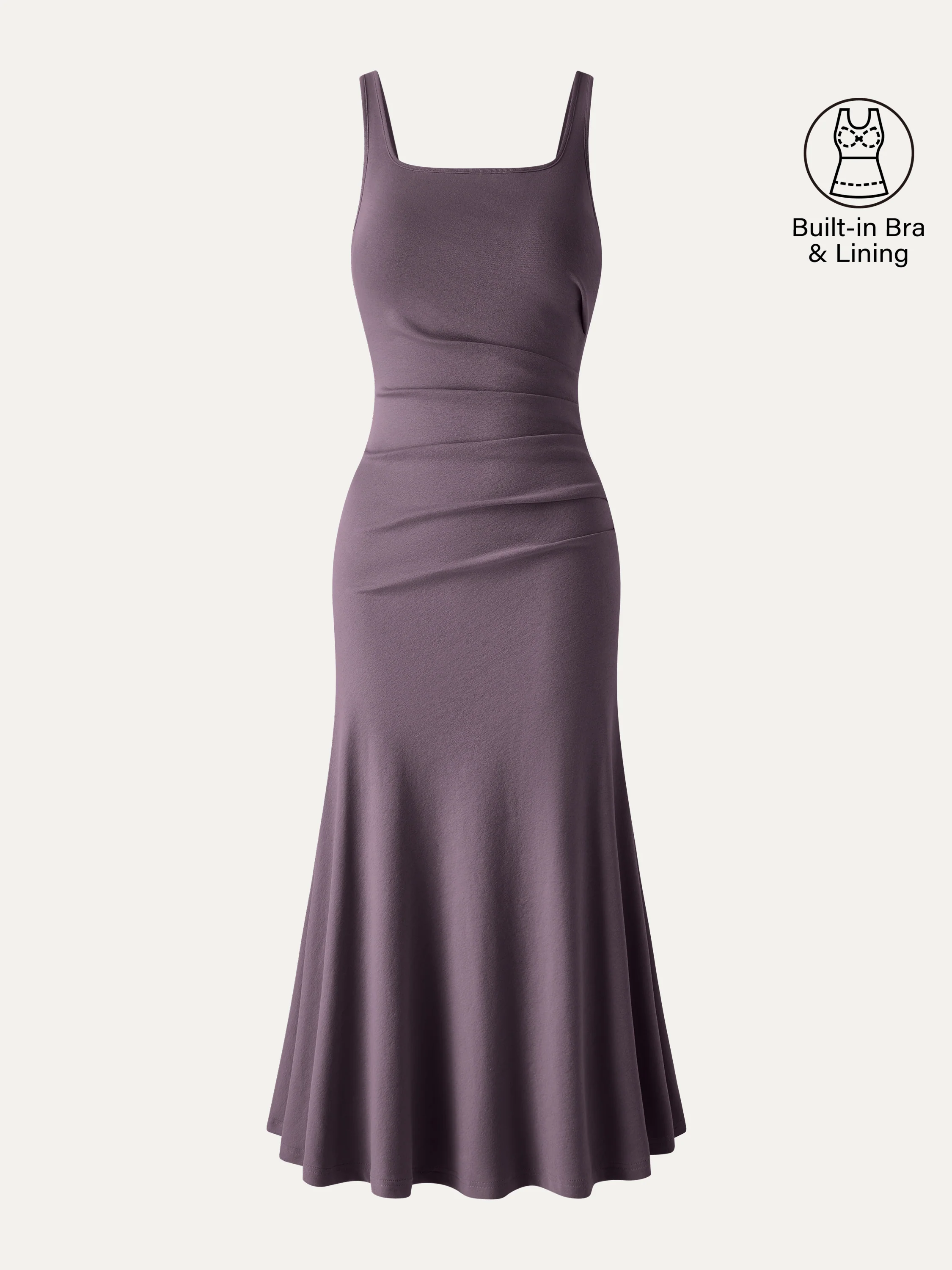 Square Neck Tucked Open Back Bra Dress - Image 13