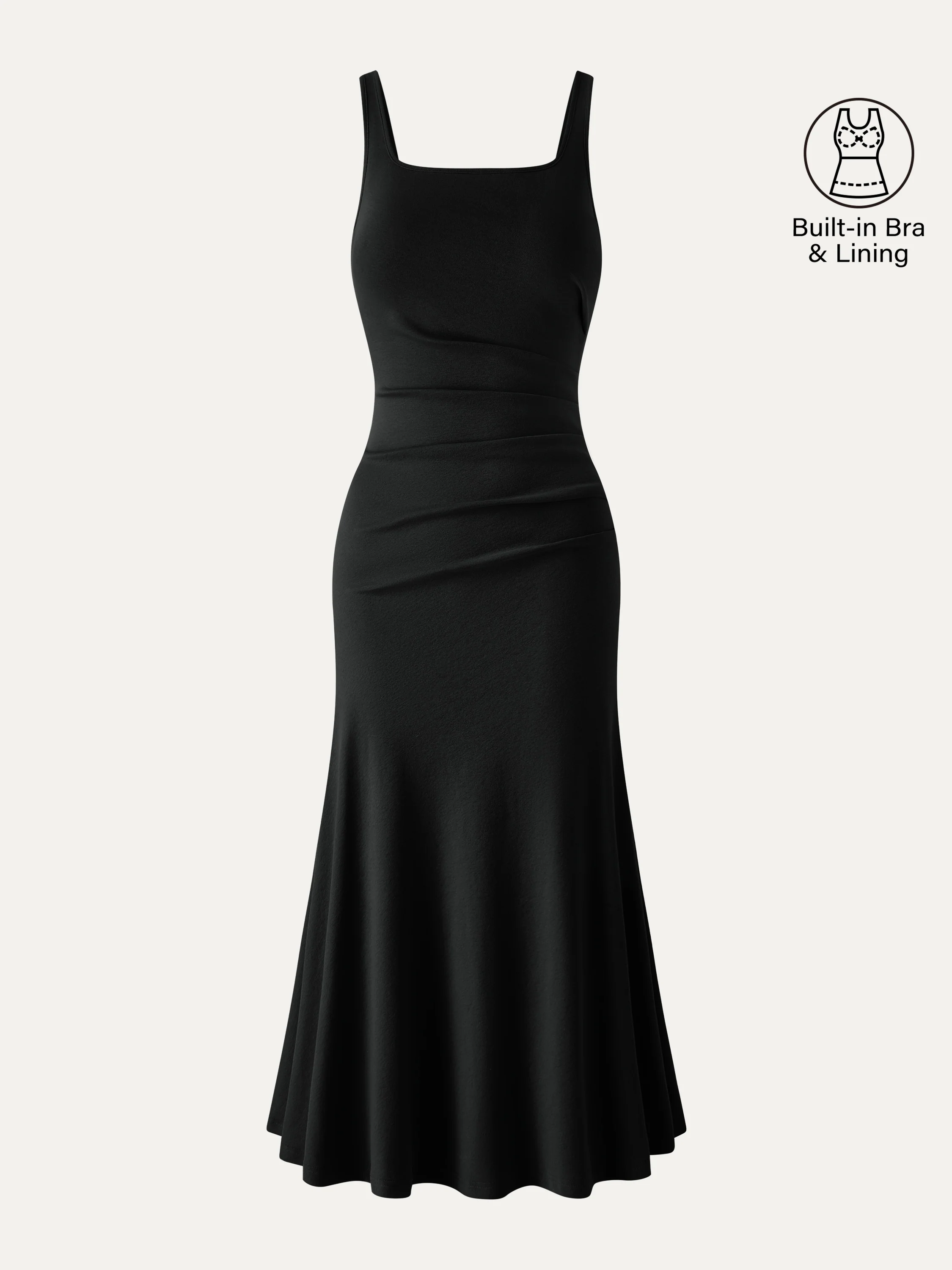 Square Neck Tucked Open Back Bra Dress - Image 15