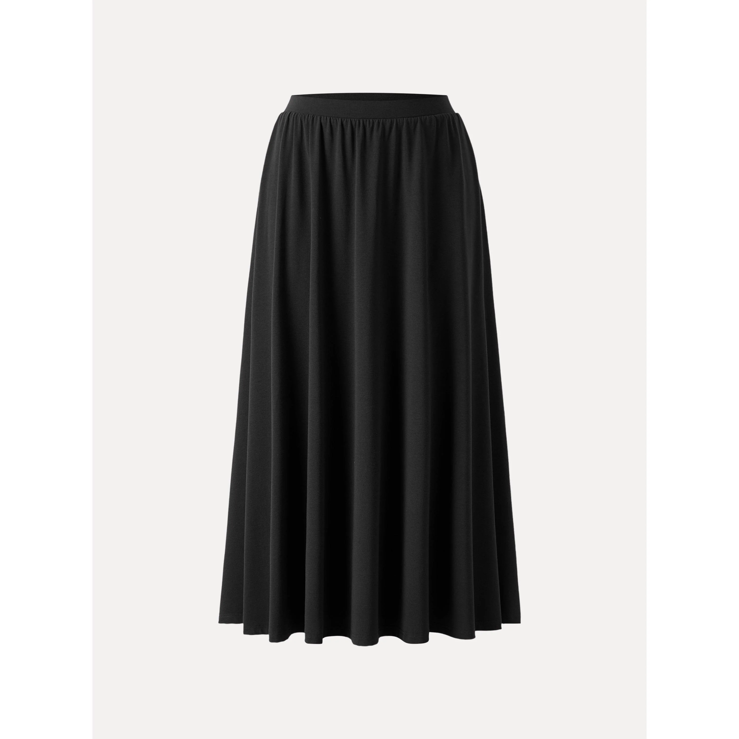 Stretch Cotton Maxi Umbrella Skirt with Pockets - Image 17