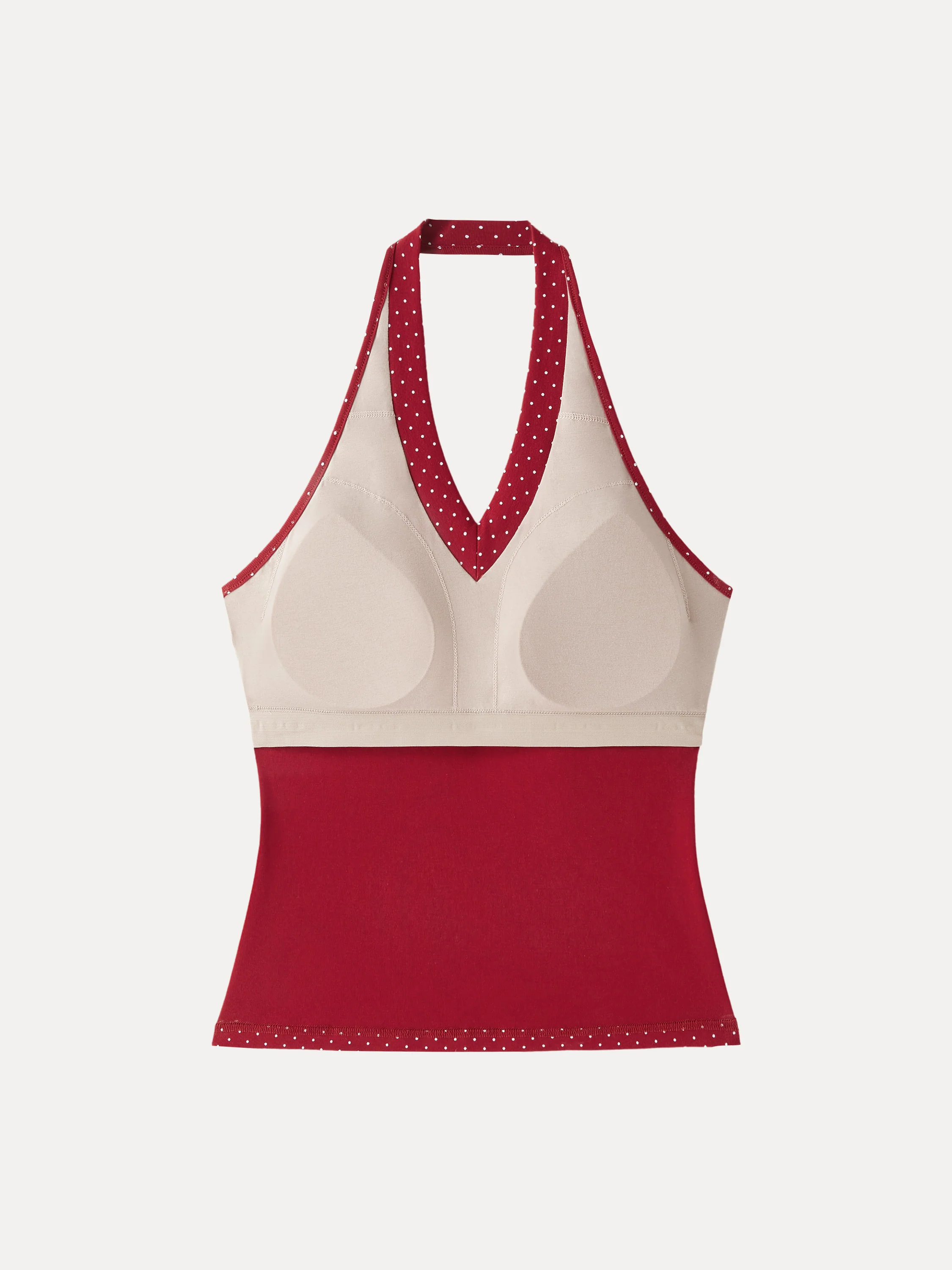 Stretch Cotton Polka Dot Halter Neck Open Back Bra Top - Image 13