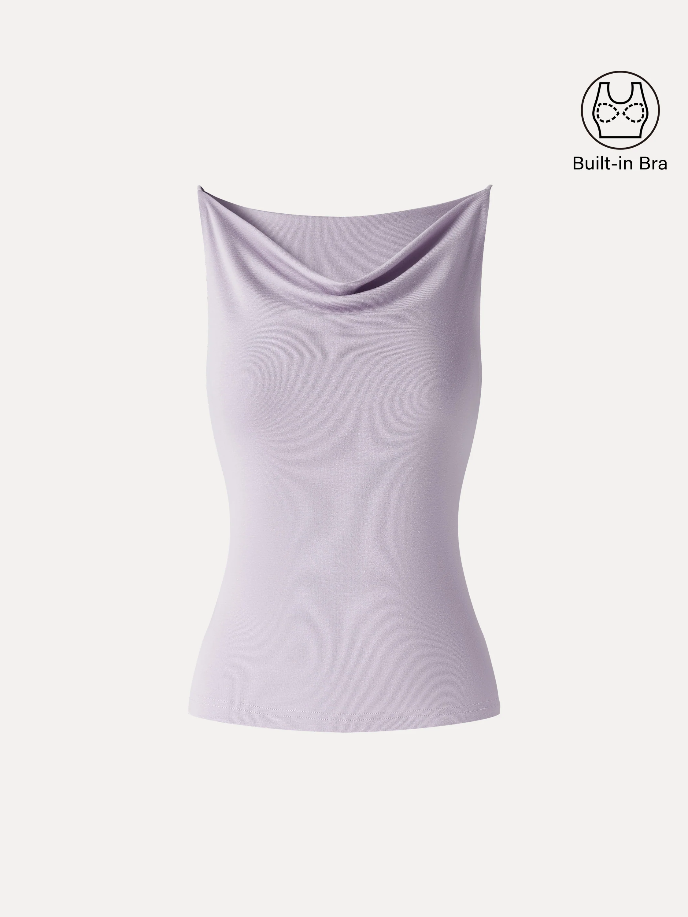Stretch Linen Cowl Neck Bra Tank - Image 16