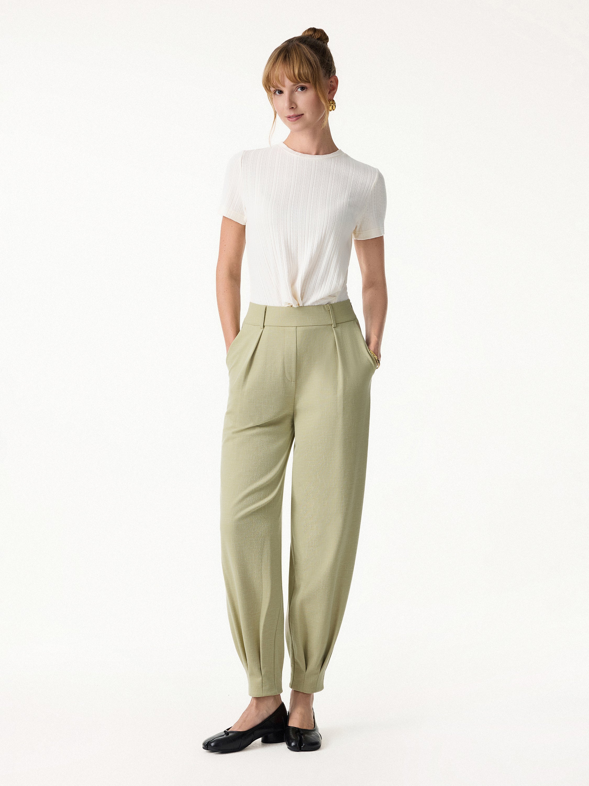 Stretch Linen-Like Wrinkle-Resistant Tapered Pant - Image 4