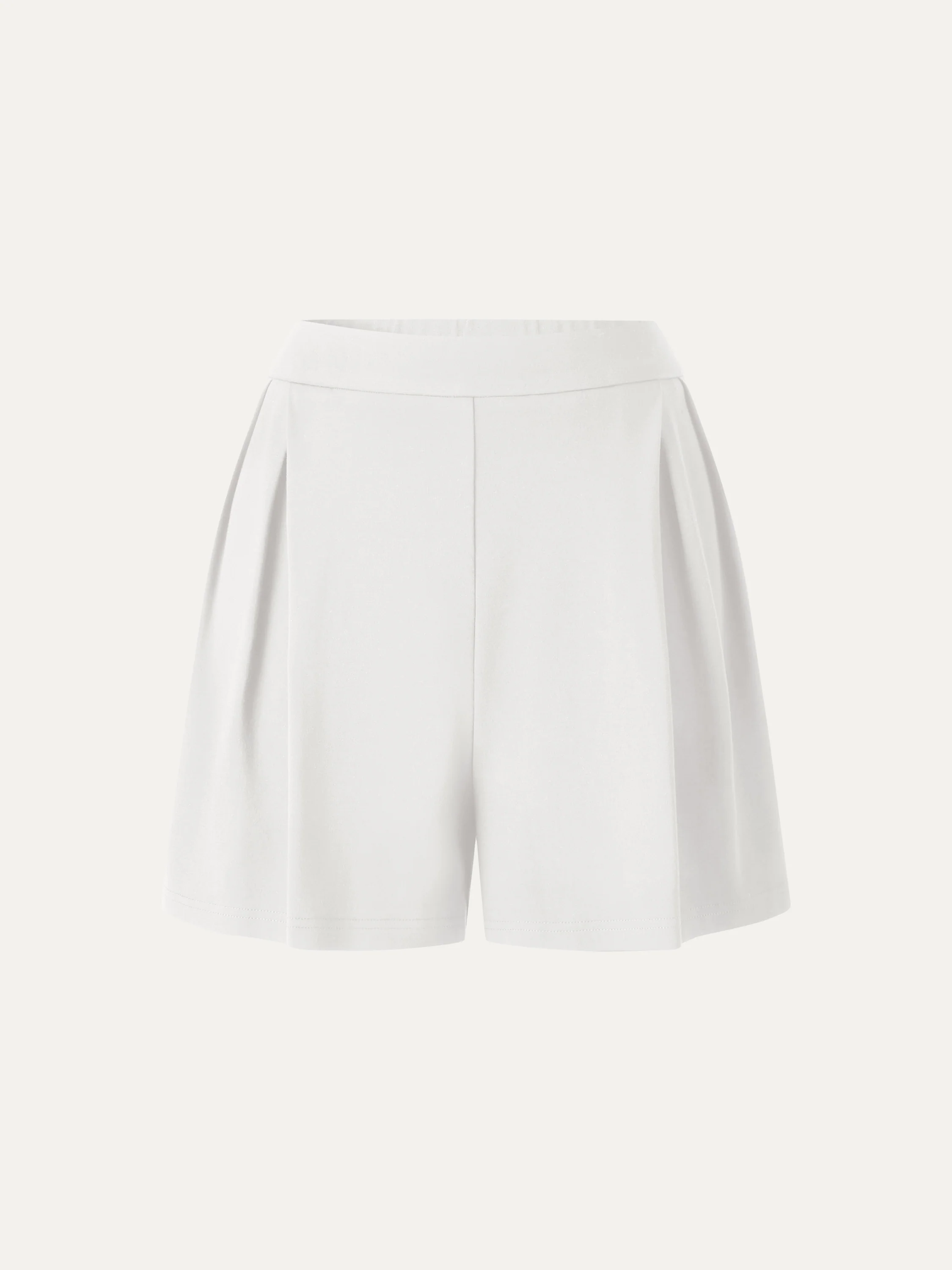 Stretch Ponte Pleated Wide Leg Shorts - Image 13