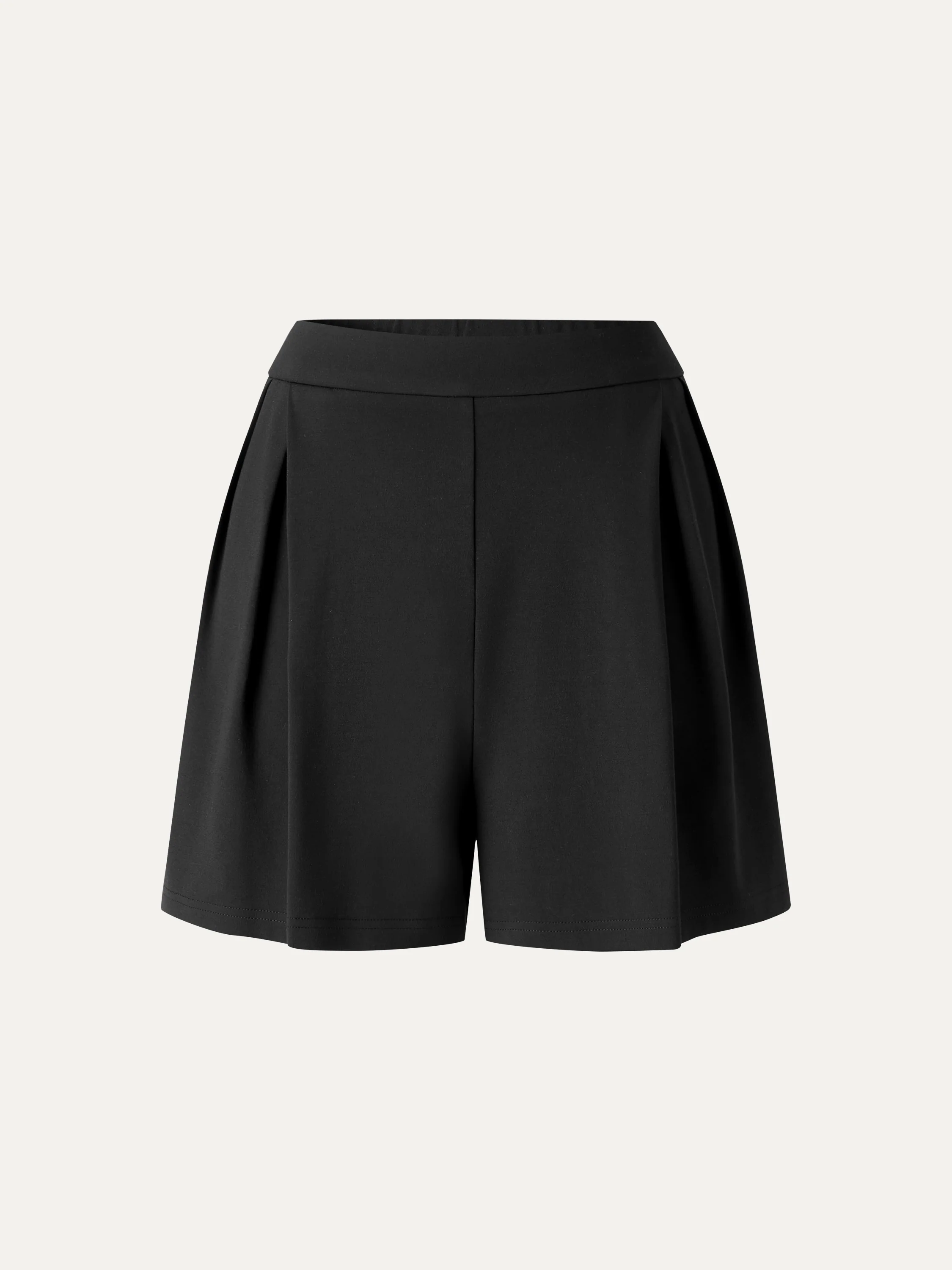 Stretch Ponte Pleated Wide Leg Shorts - Image 15