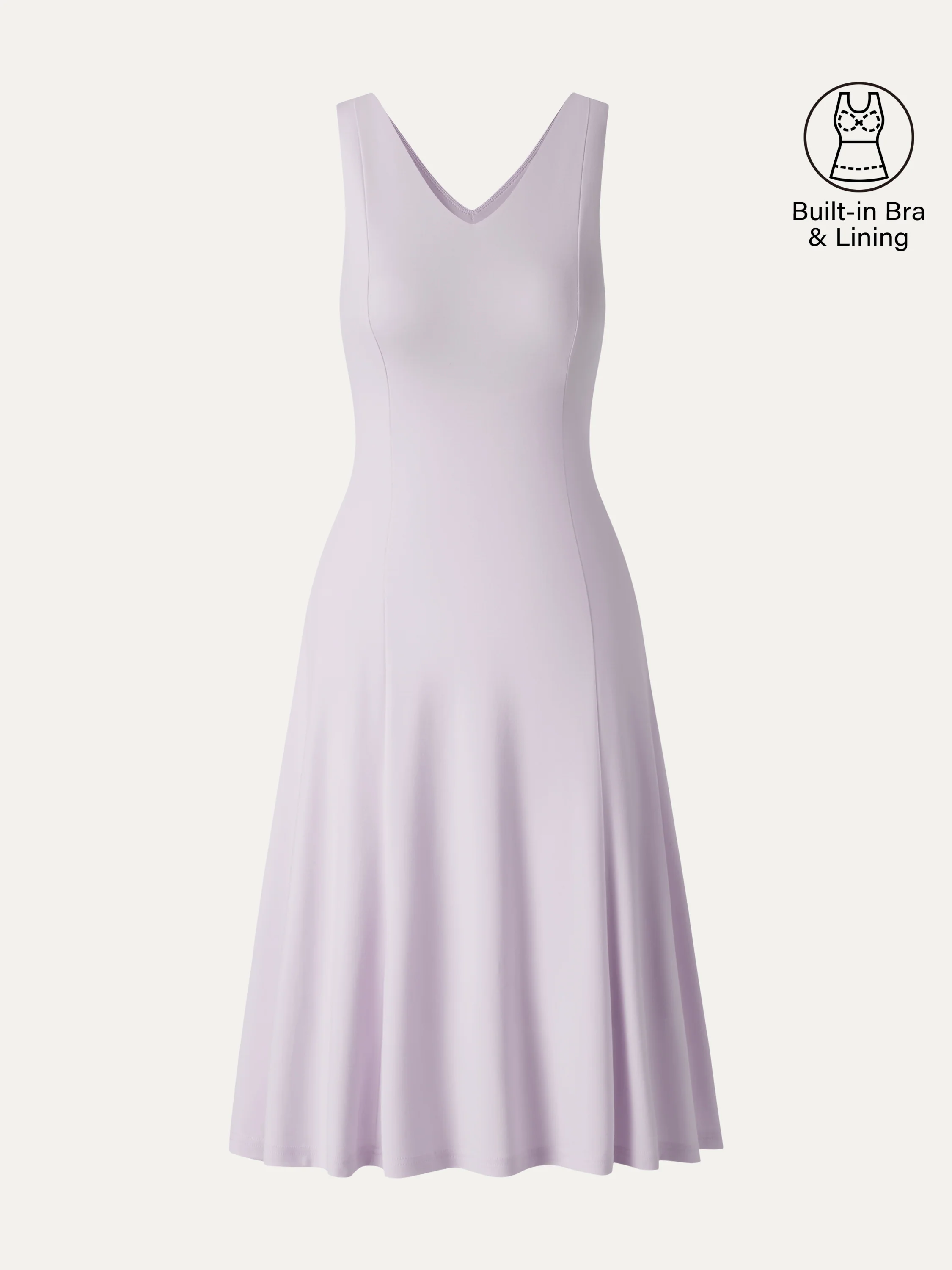 Stretch Ponte V-Neck A-Line Midi Bra Dress - Image 11