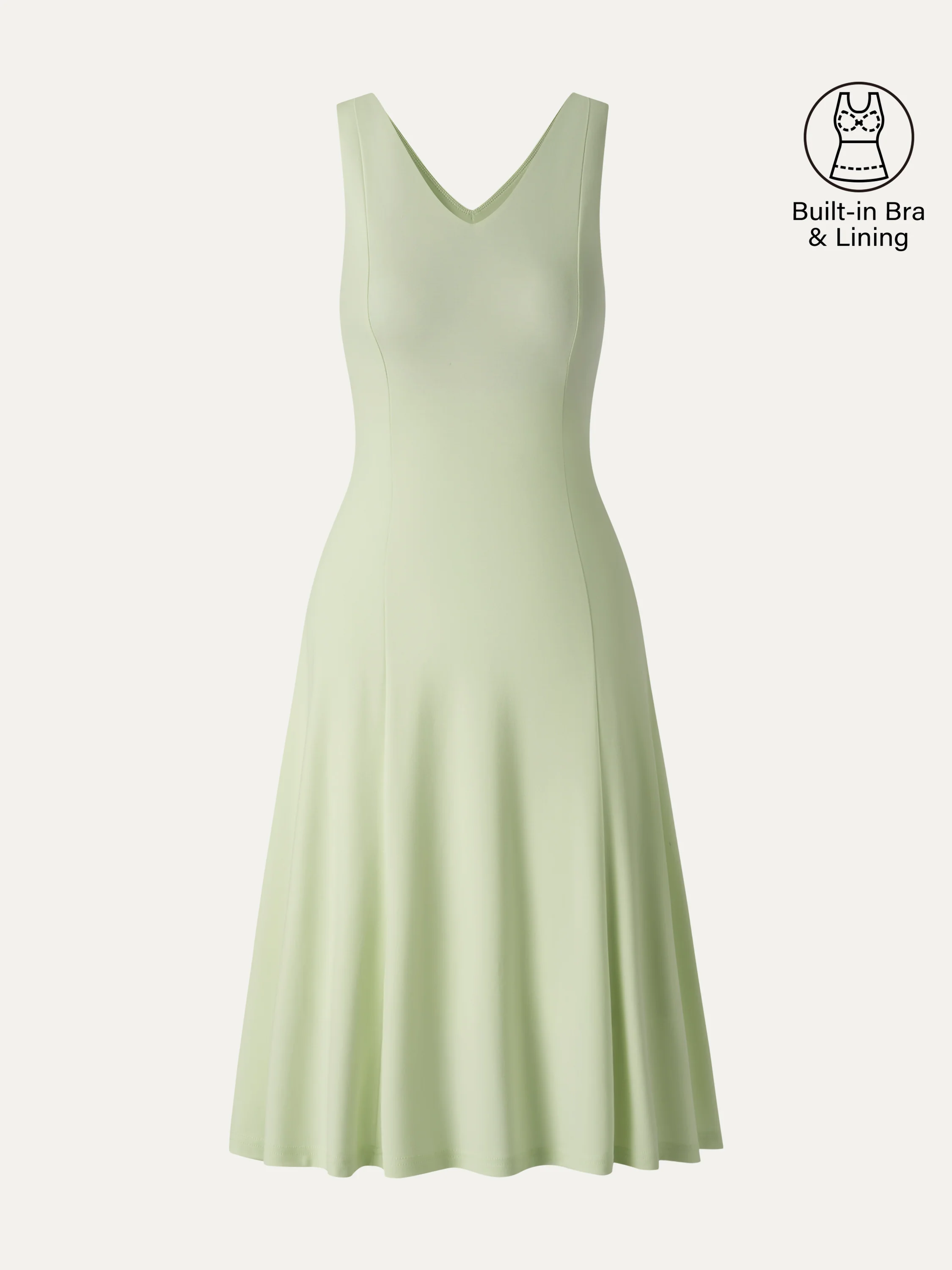 Stretch Ponte V-Neck A-Line Midi Bra Dress - Image 14