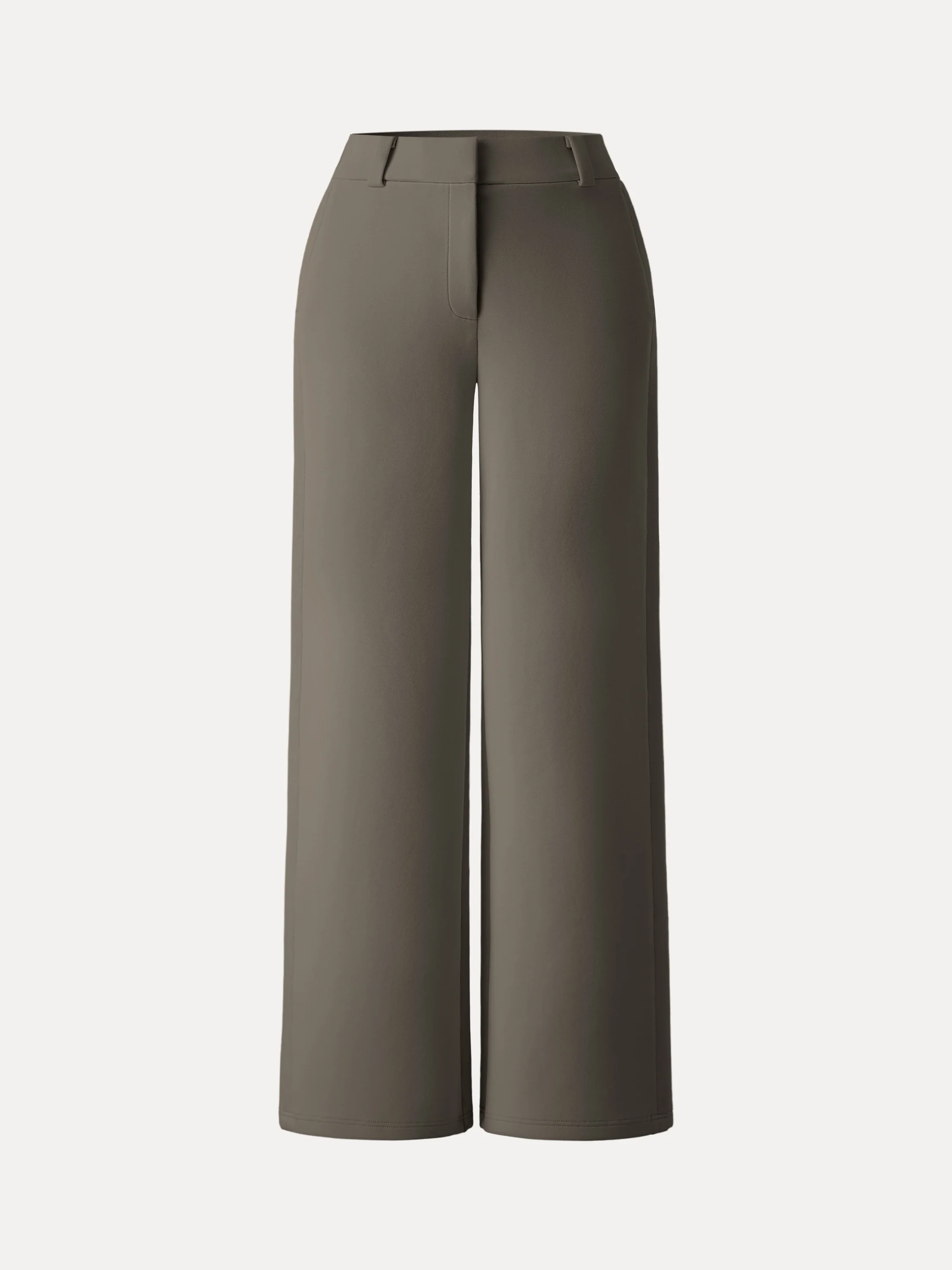 Stretchy Mid Rise Fly-Front Wide Leg Trouser - Image 19