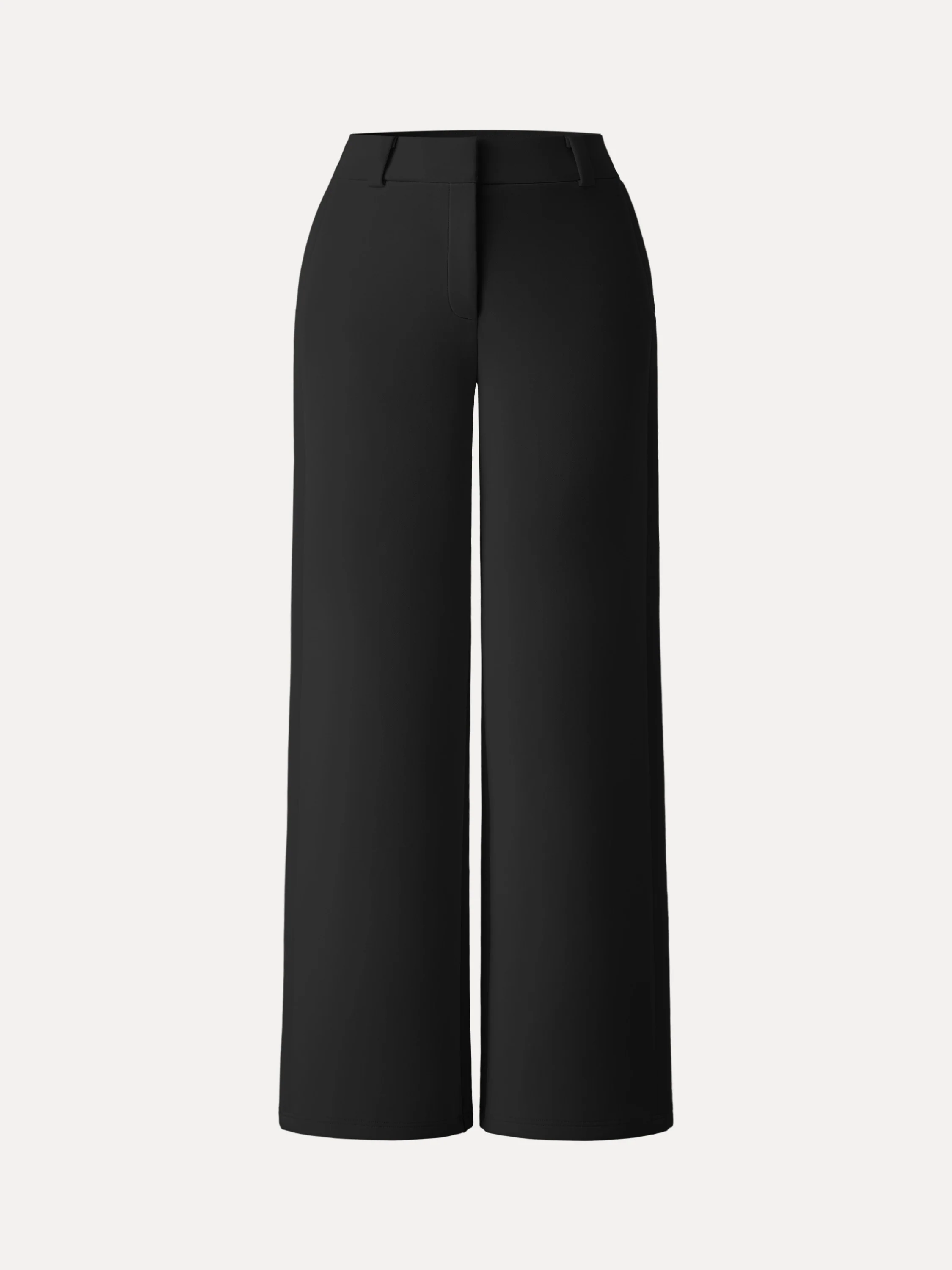 Stretchy Mid Rise Fly-Front Wide Leg Trouser - Image 25