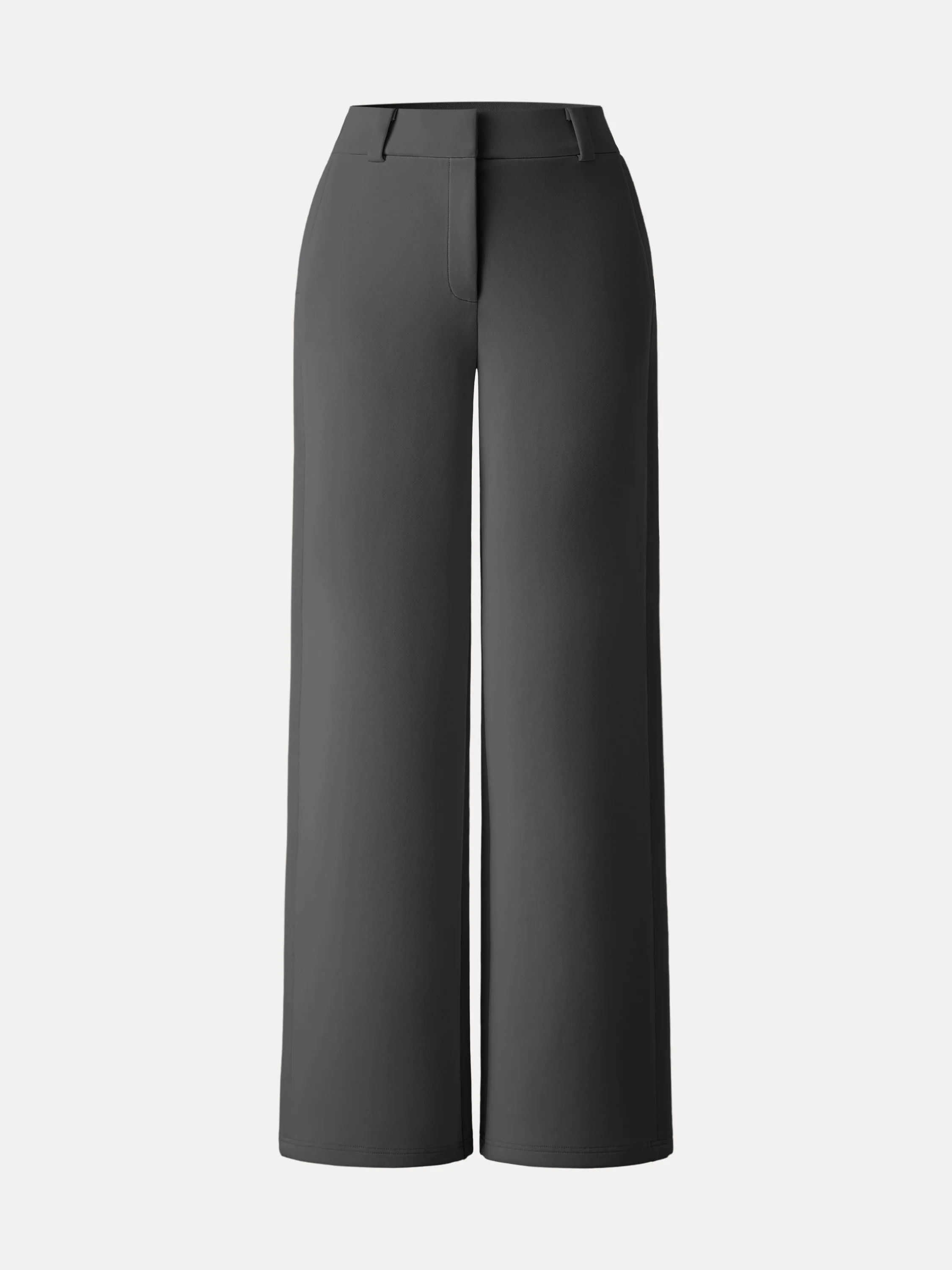 Stretchy Mid Rise Fly-Front Wide Leg Trouser - Image 26