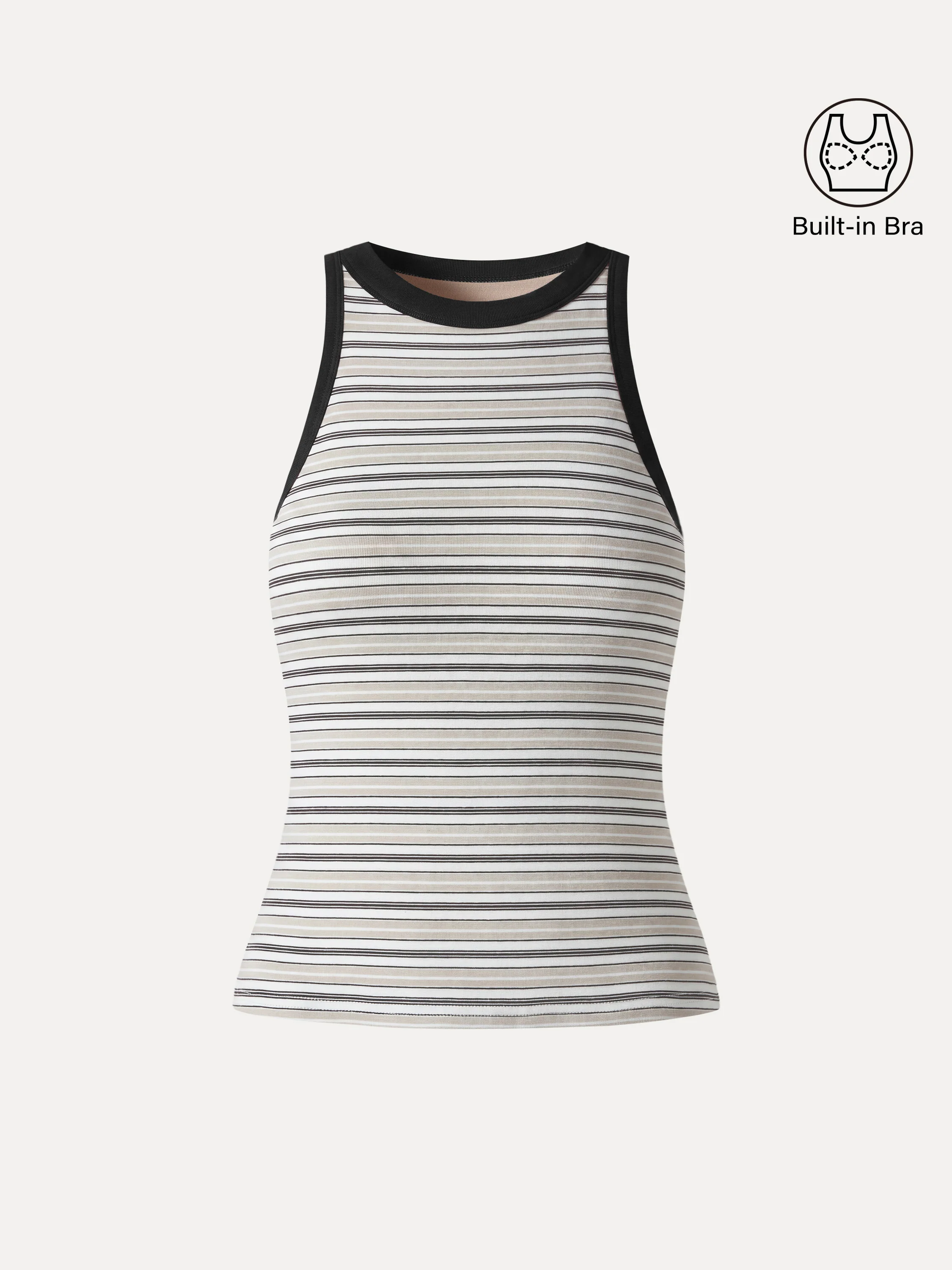 Striped Round Neck Bra Tank - Image 9