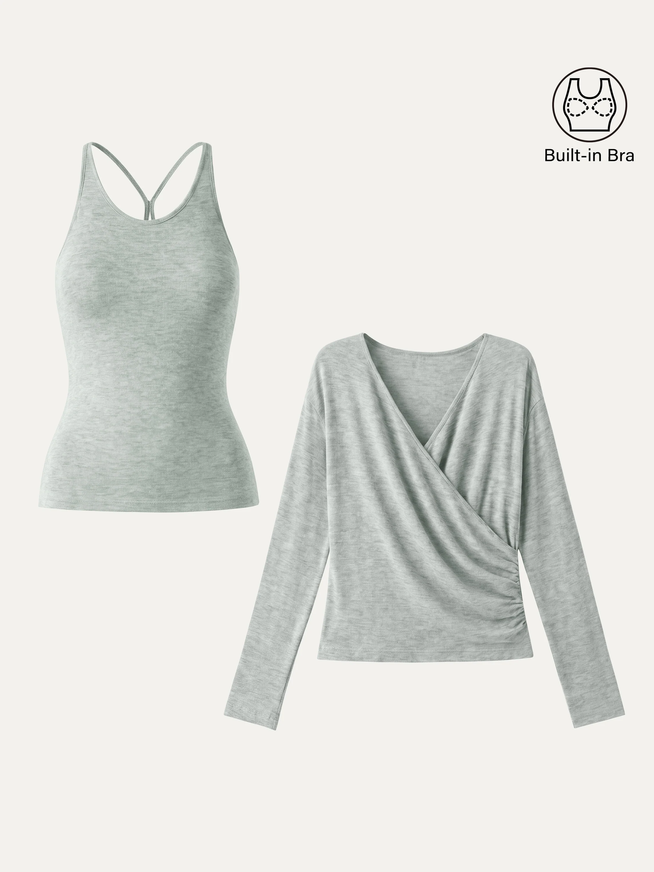 Two-Piece Set Cami with Surplice Ruched Top - Image 15