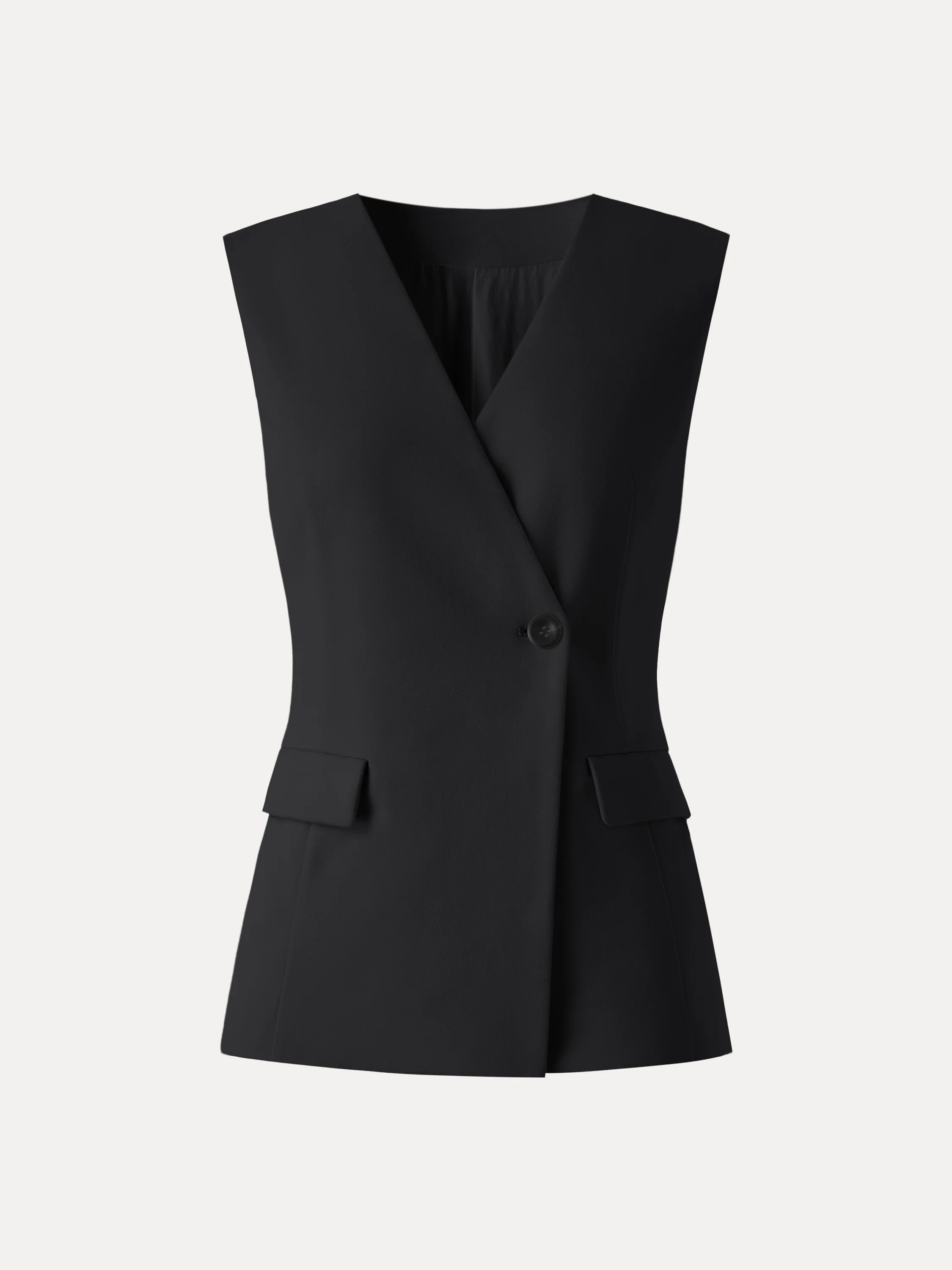 Summer V-Neck Office Staple Waistcoat with Pockets - Image 14
