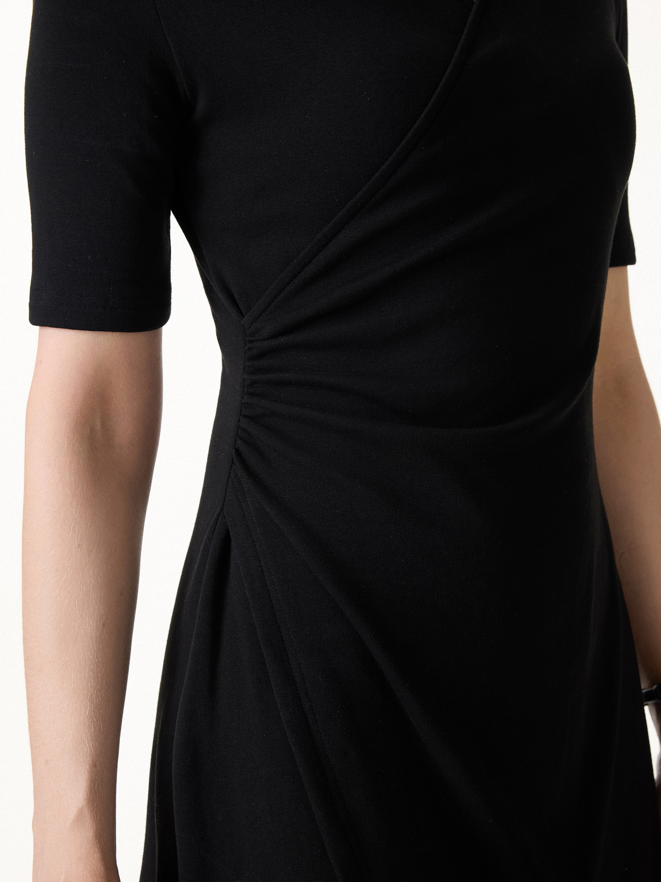 Surplice Ruched Fit-and-Flare Mini Dress - Image 3