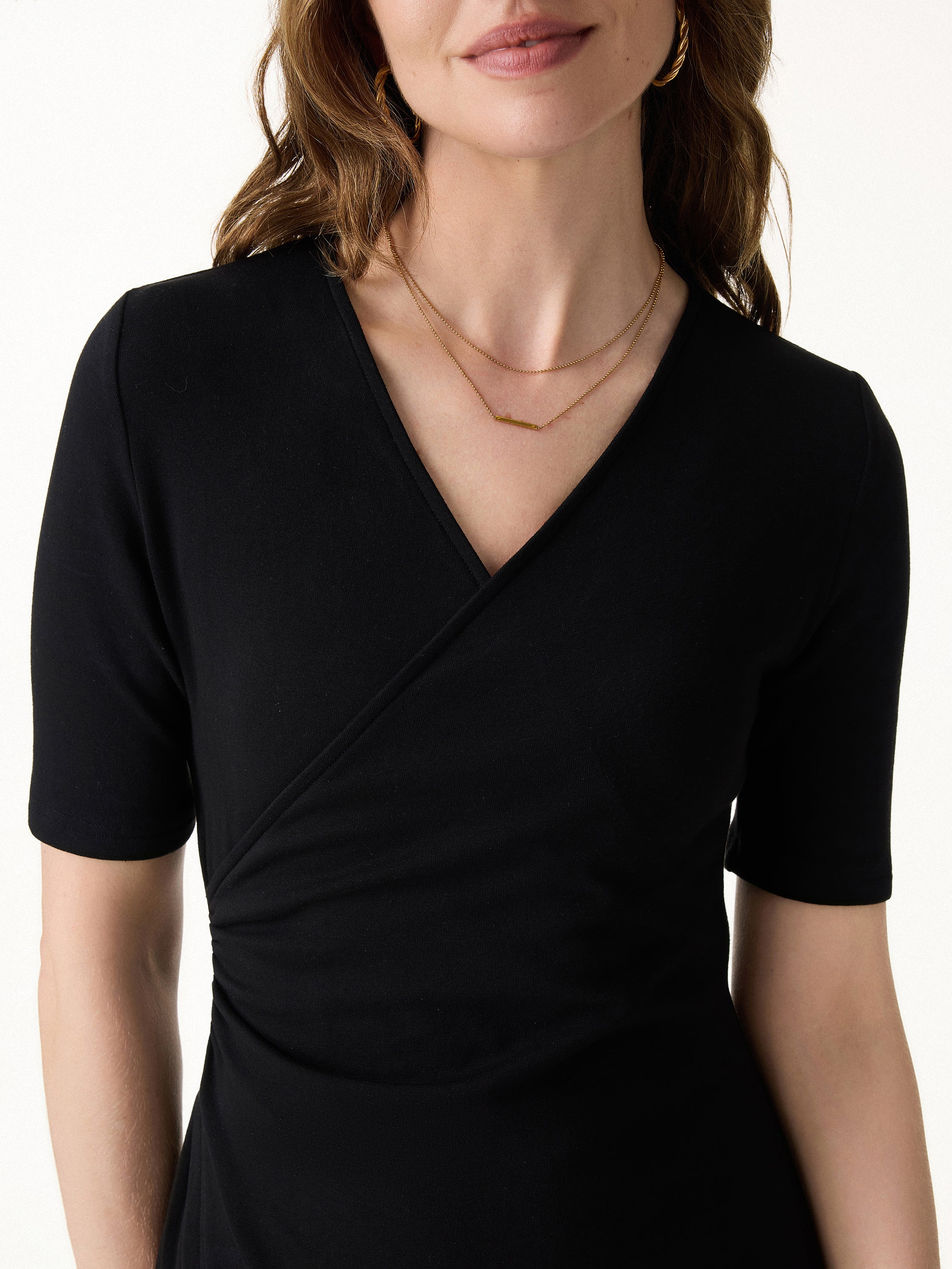 Surplice Ruched Fit-and-Flare Mini Dress - Image 6