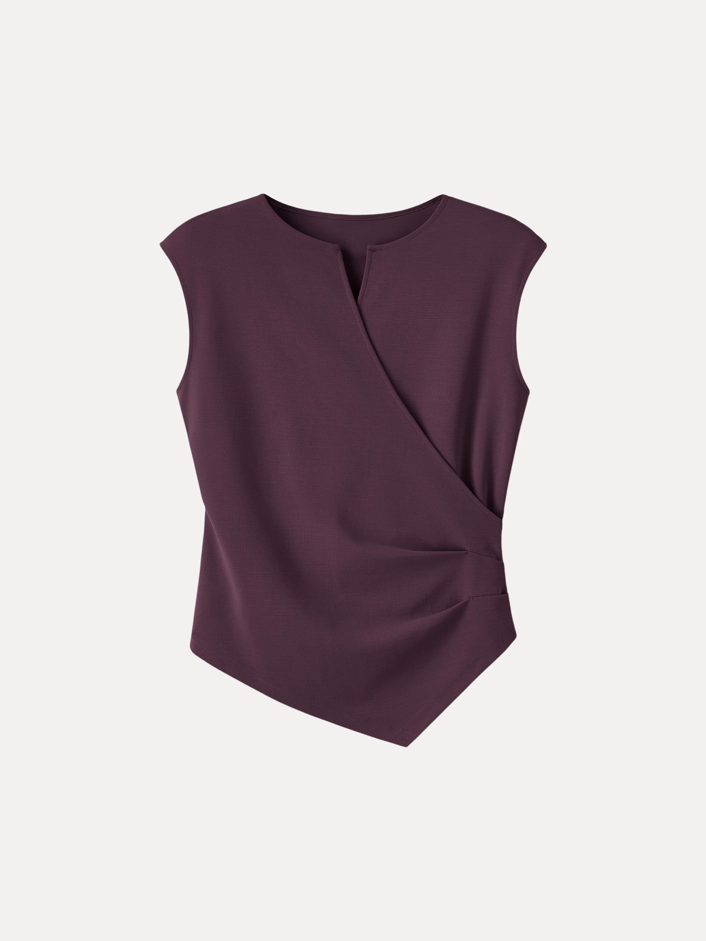 Surplice Wide Shoulder Tucked Angled Tank Top - Image 14