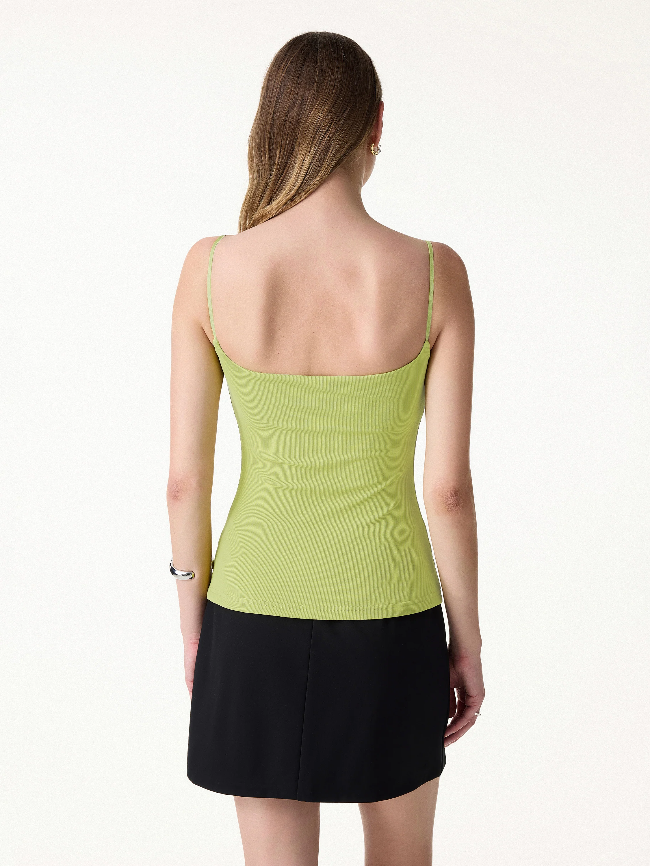 Sweat-Wicking Square Neck Stretchy Spaghetti Bra Tank - Image 10