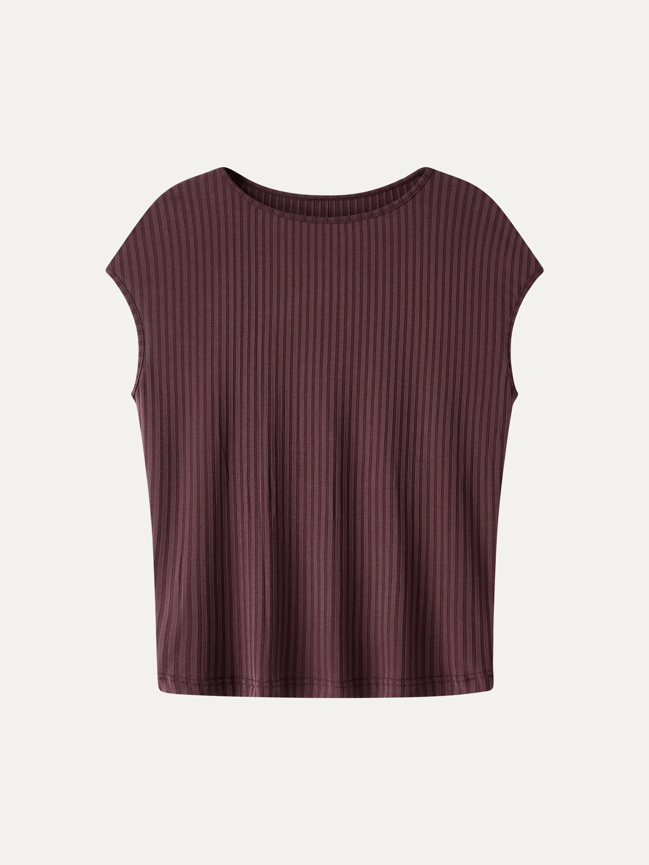 Wrinkle-Free Ultra-soft Boatneck Cap Sleeve Ribbed Top - Image 8
