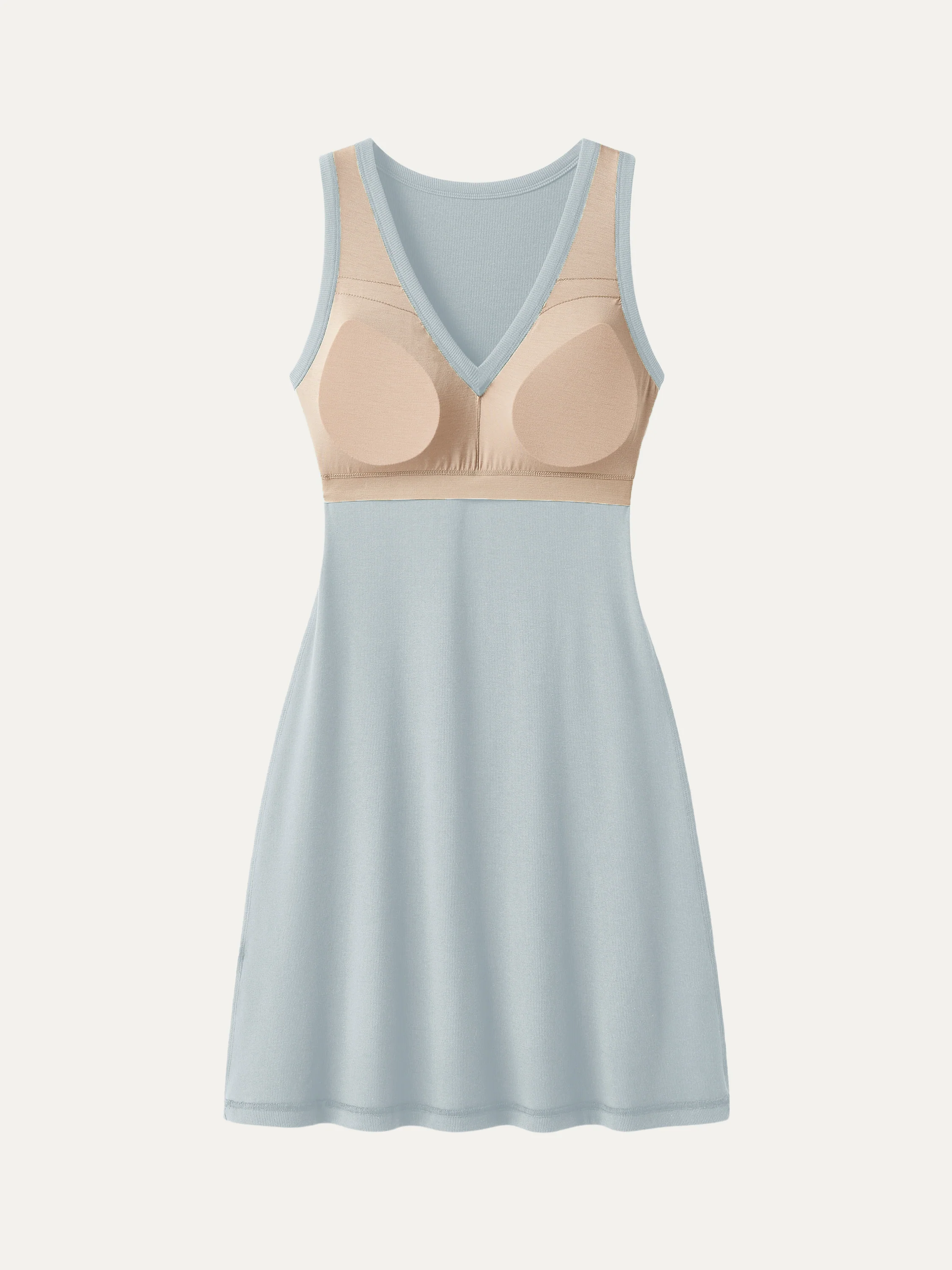 Flattering V-neck A-line New Airy Bra Tank Dress - Image 4