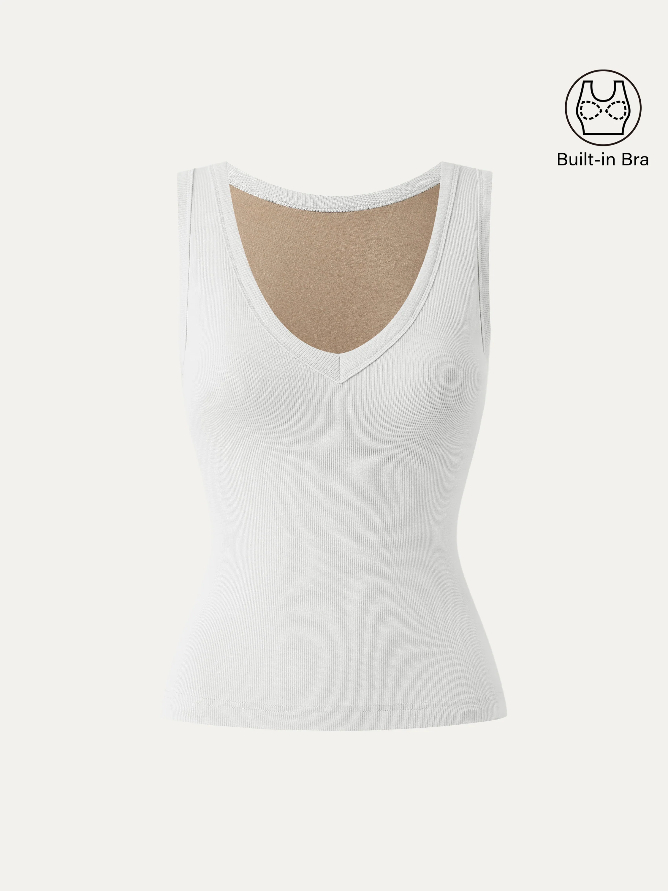 Stretchy V-neck Cotton New Airy Bra Tank - Image 11