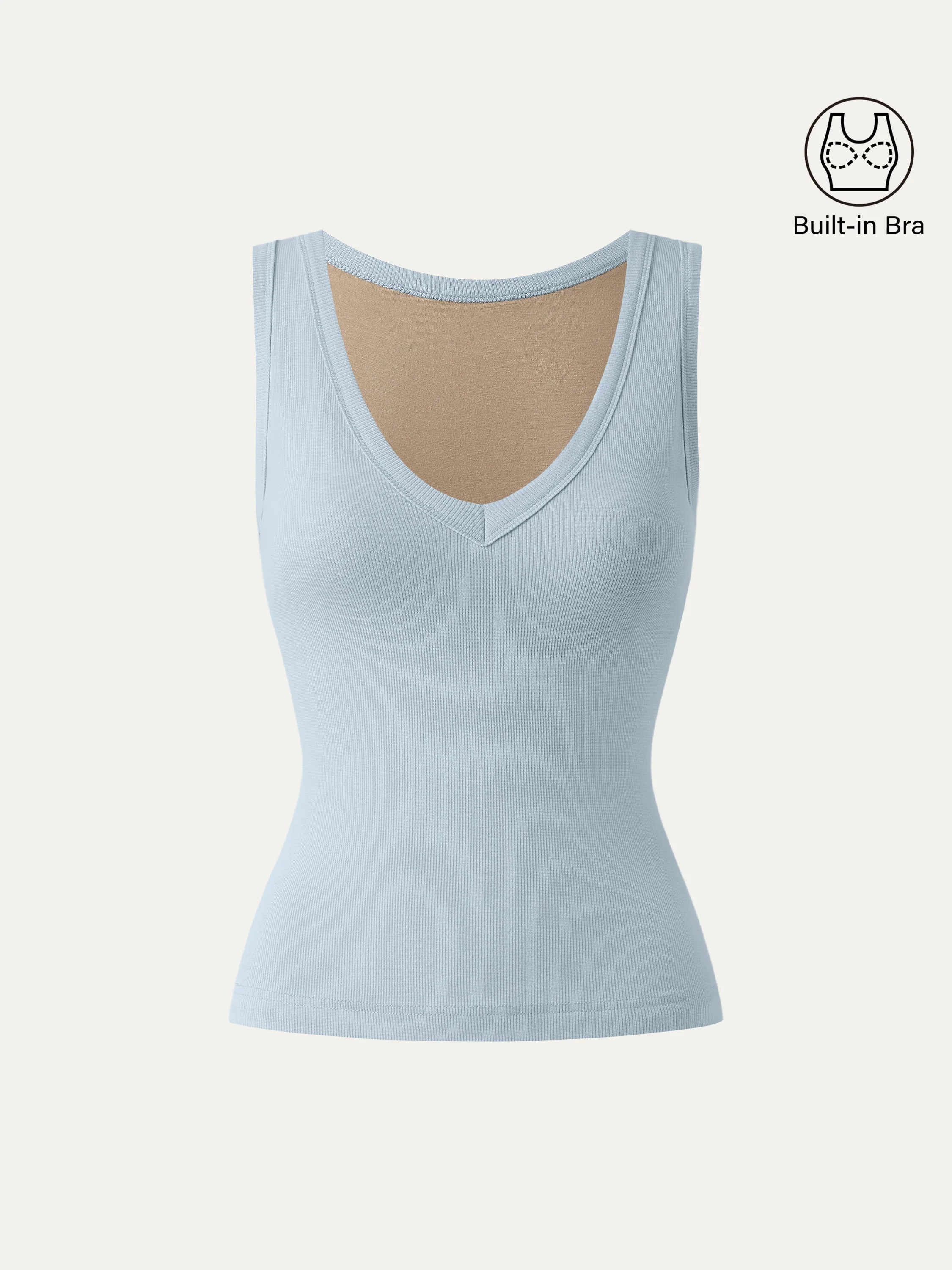 Stretchy V-neck Cotton New Airy Bra Tank - Image 12