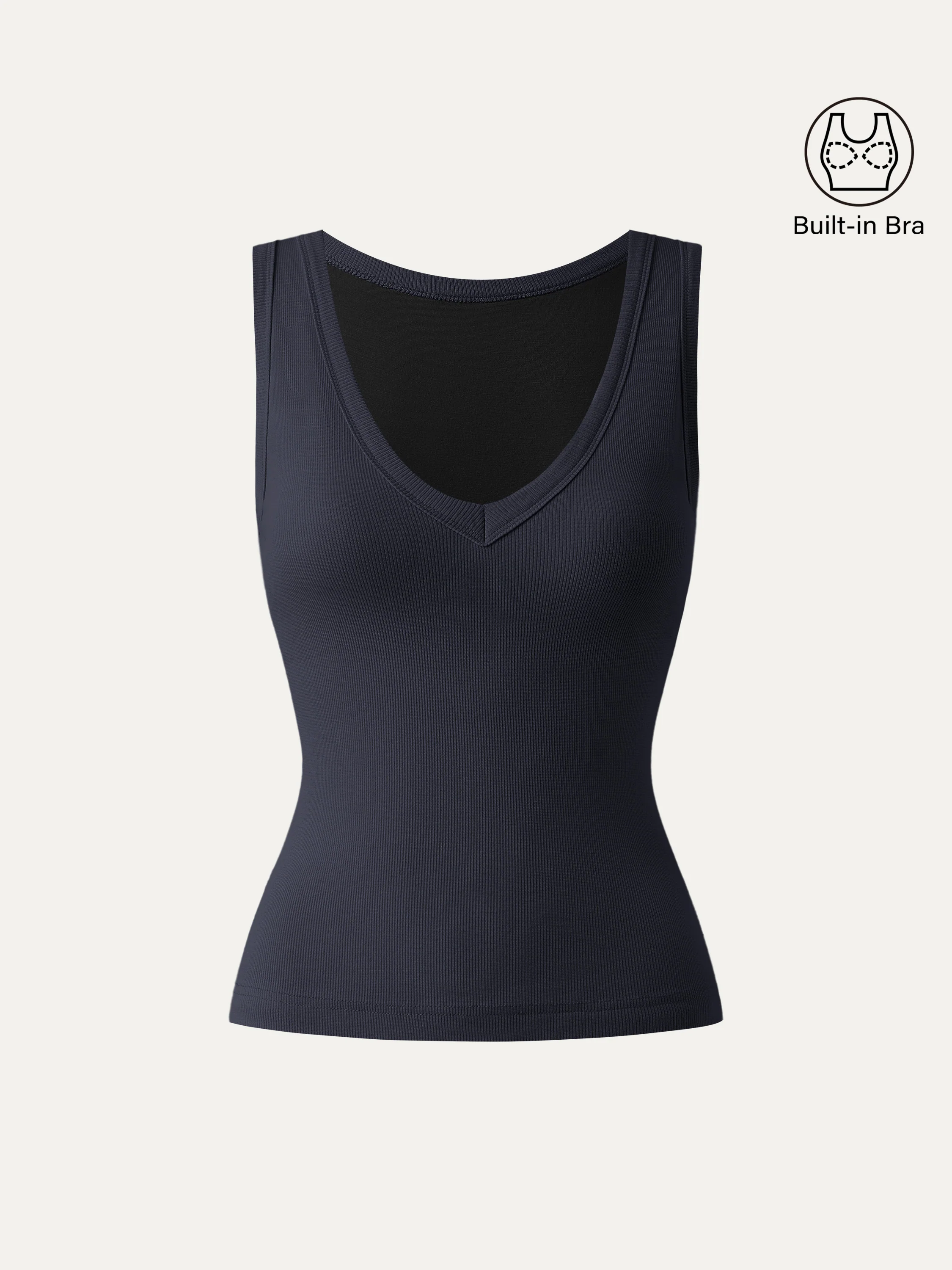 Stretchy V-neck Cotton New Airy Bra Tank - Image 13