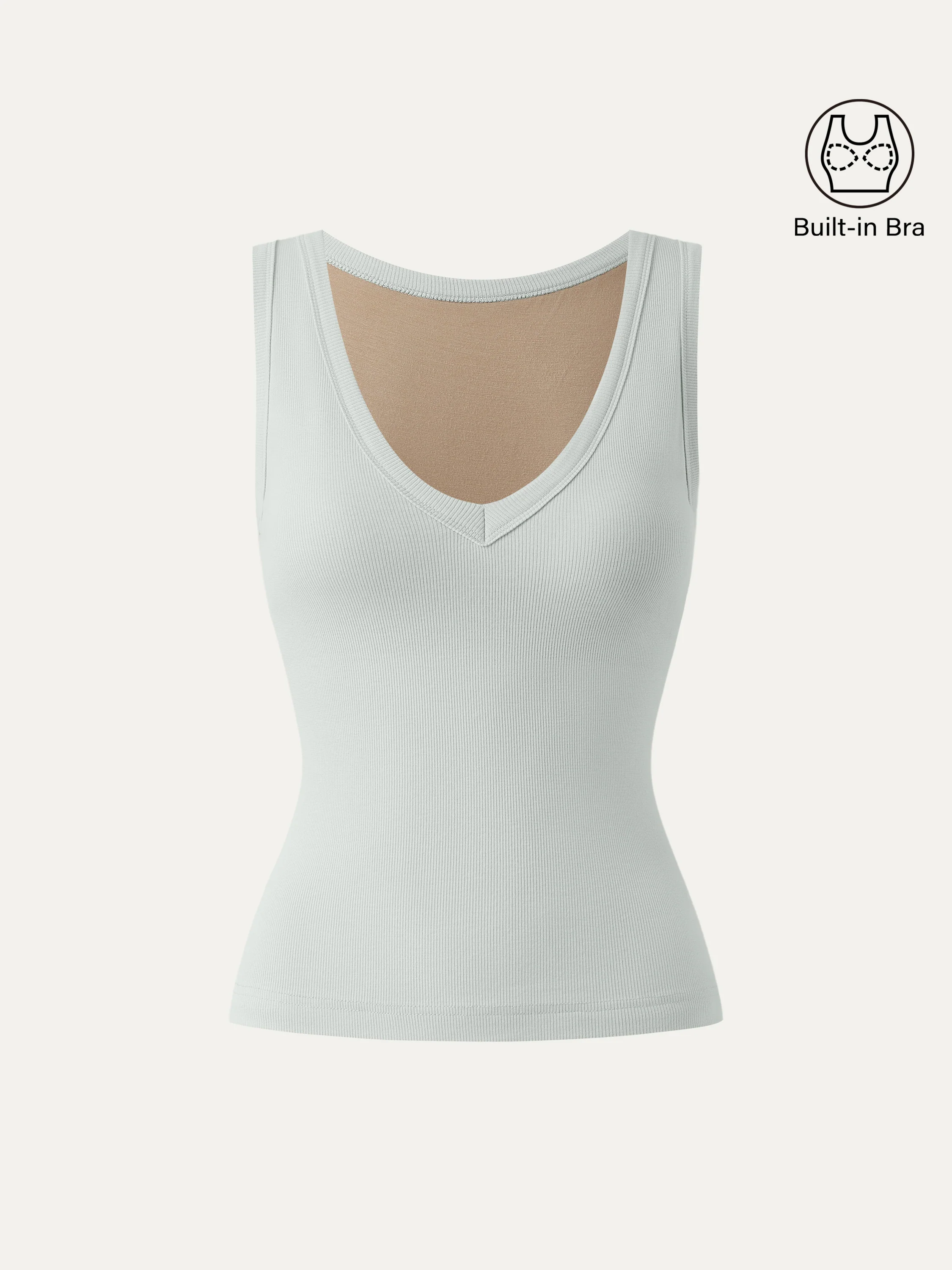 Stretchy V-neck Cotton New Airy Bra Tank - Image 22