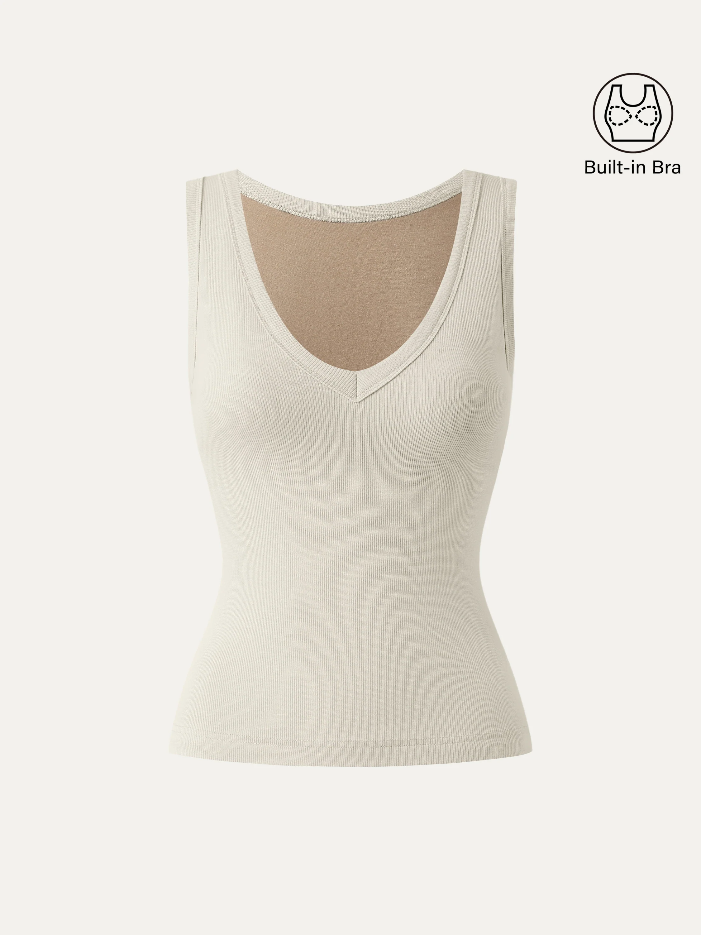 Stretchy V-neck Cotton New Airy Bra Tank - Image 15