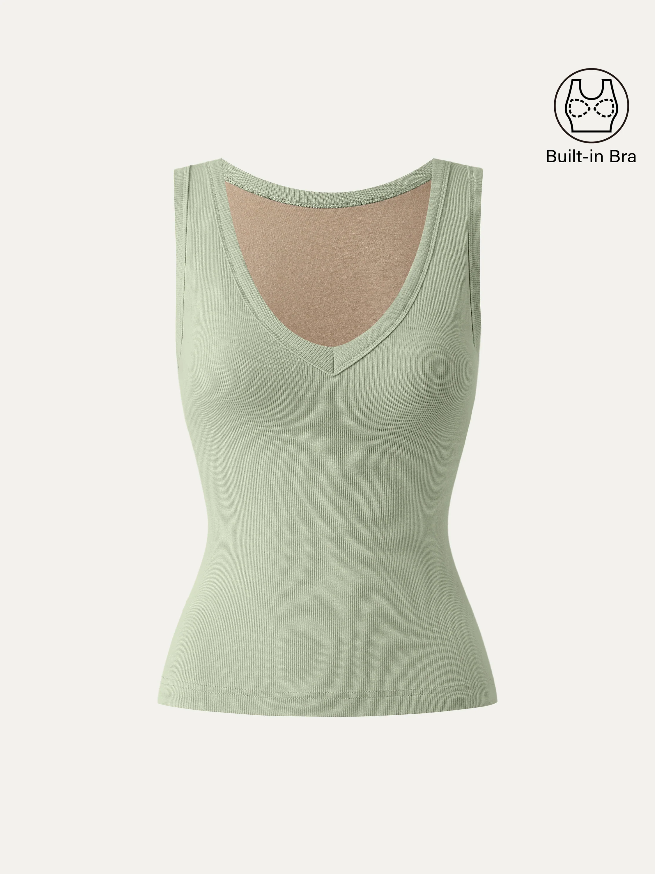 Stretchy V-neck Cotton New Airy Bra Tank - Image 19