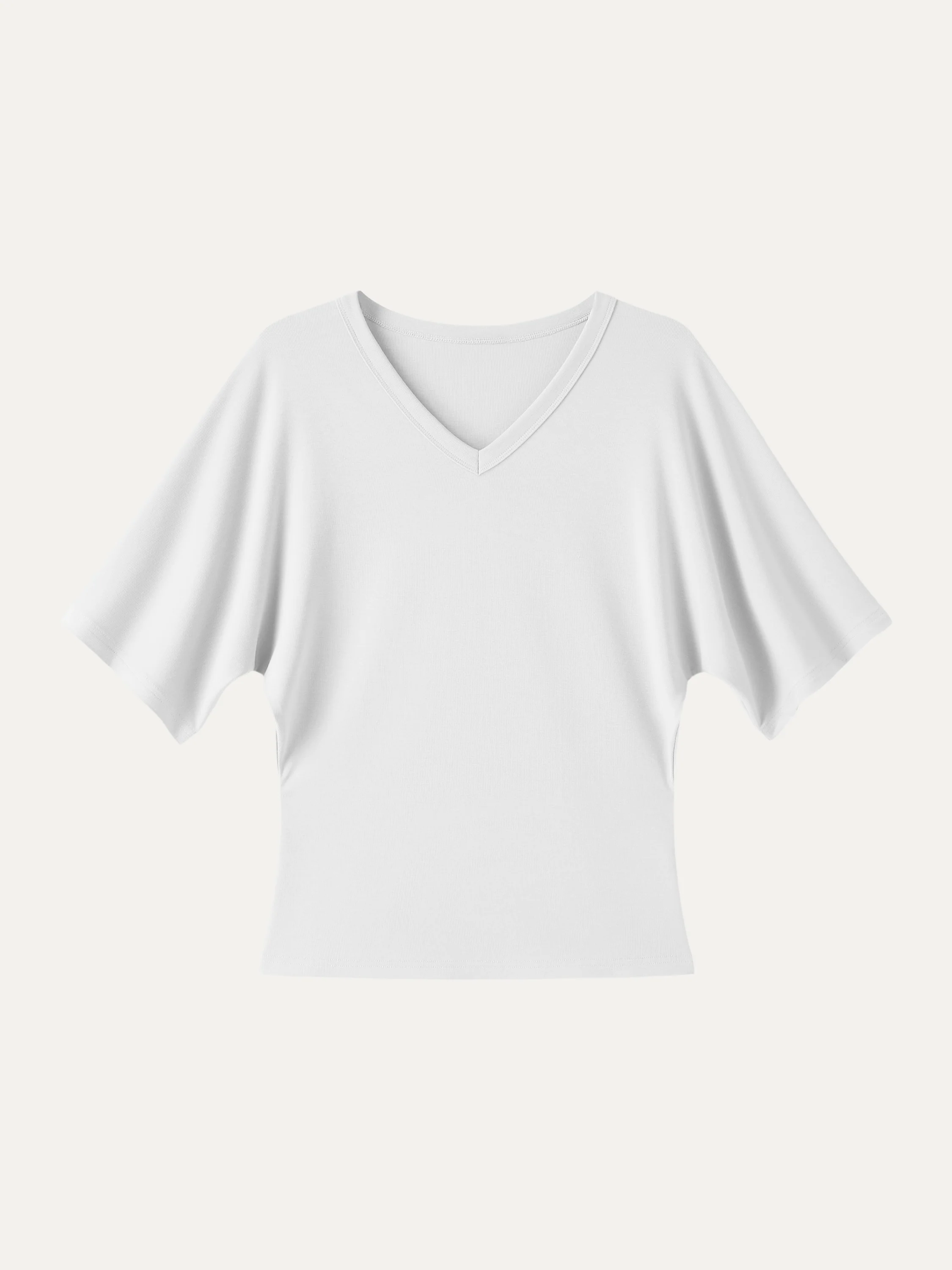 Viscose Cotton V-Neck Waist-Defining Summer Tee - Image 8
