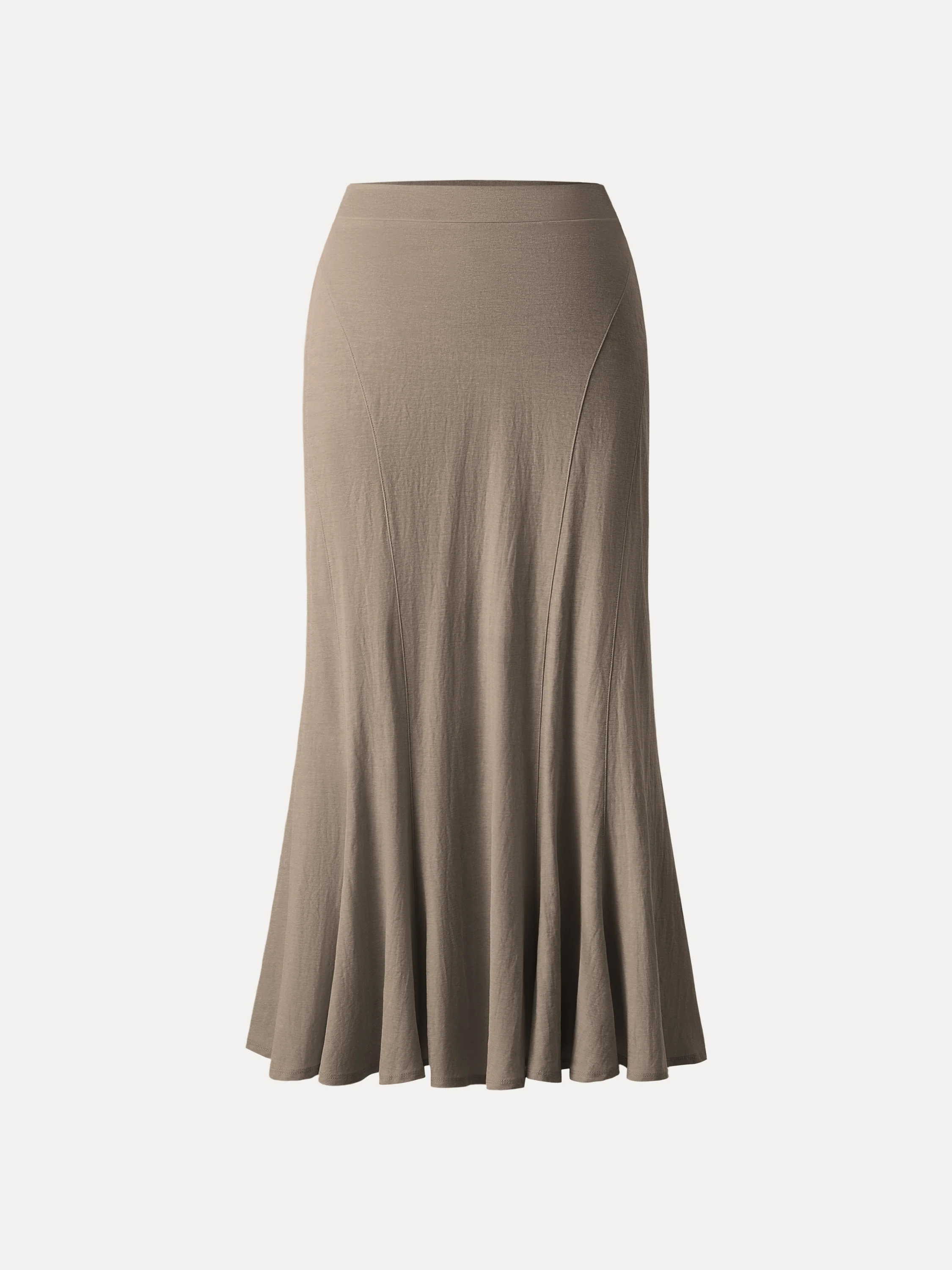 Wrinkle-resistant Cotton-linen Pull-on Midi Skirt - Image 13