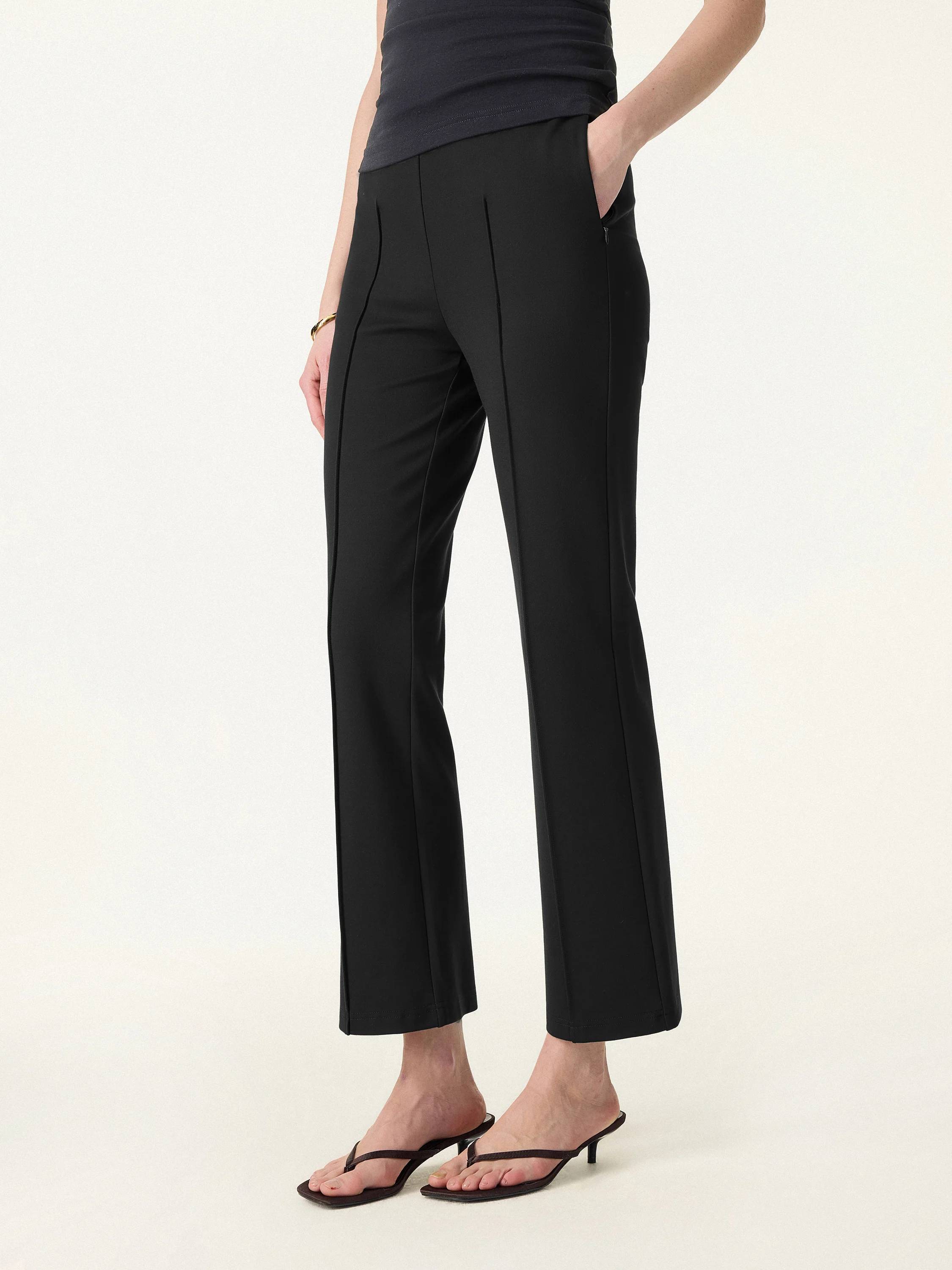 Wrinkle-Resistant High Rise Cropped Flare Leg Travel Pant - Image 14