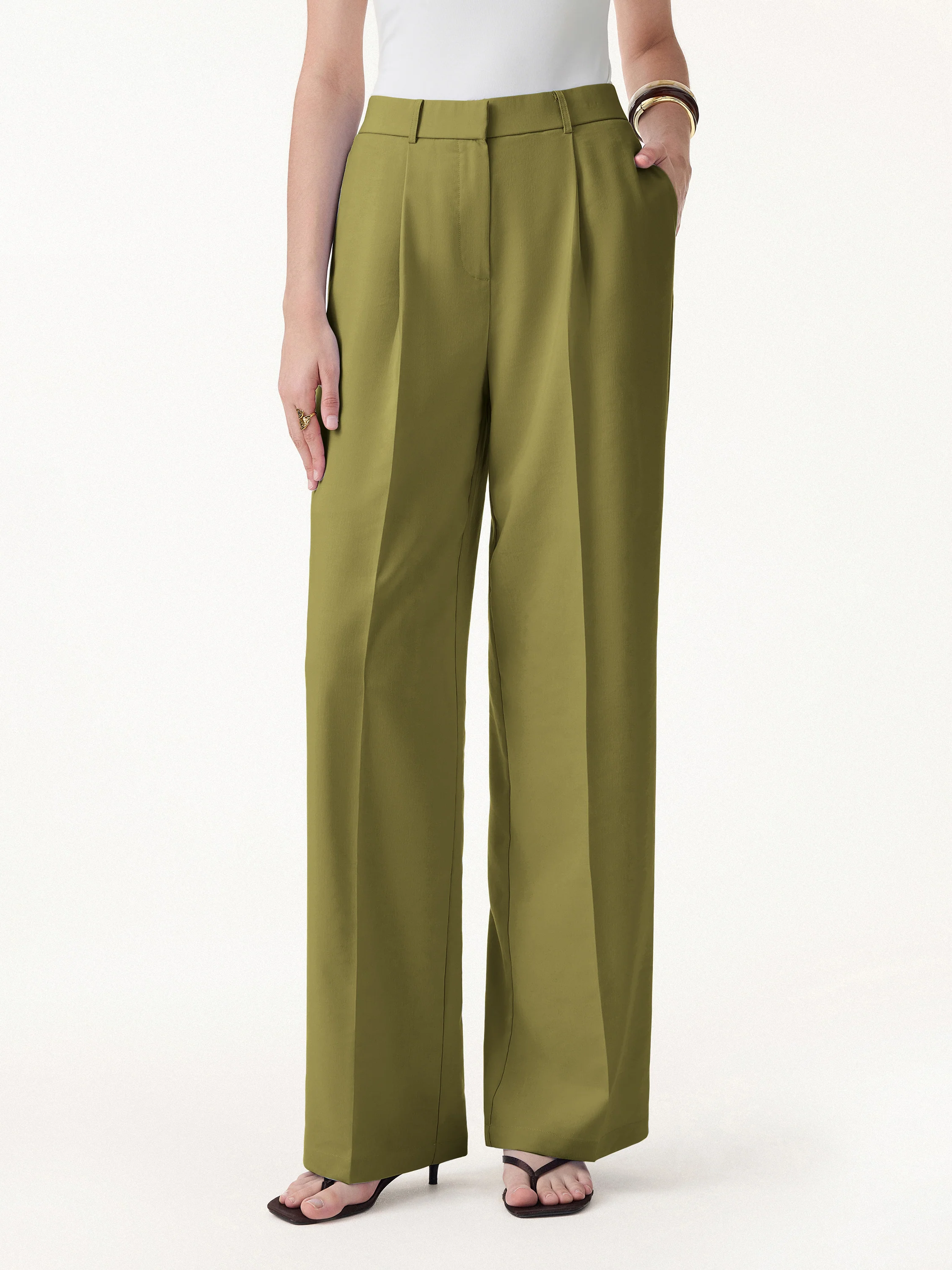 Linen Blend Wide Leg Pants - Image 14