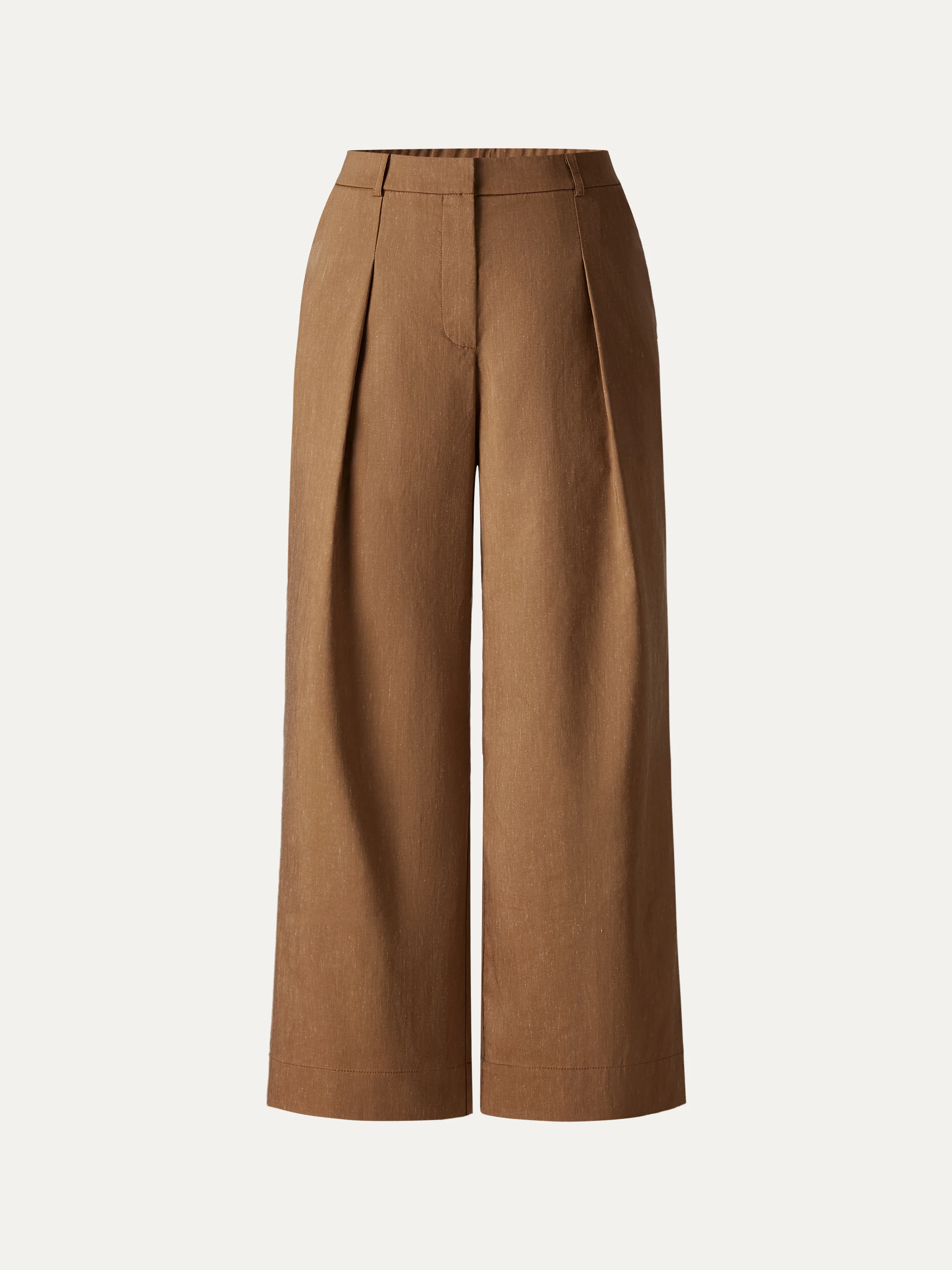 Wrinkle-Resistant Linen Cropped Wide Leg Pants - Image 10