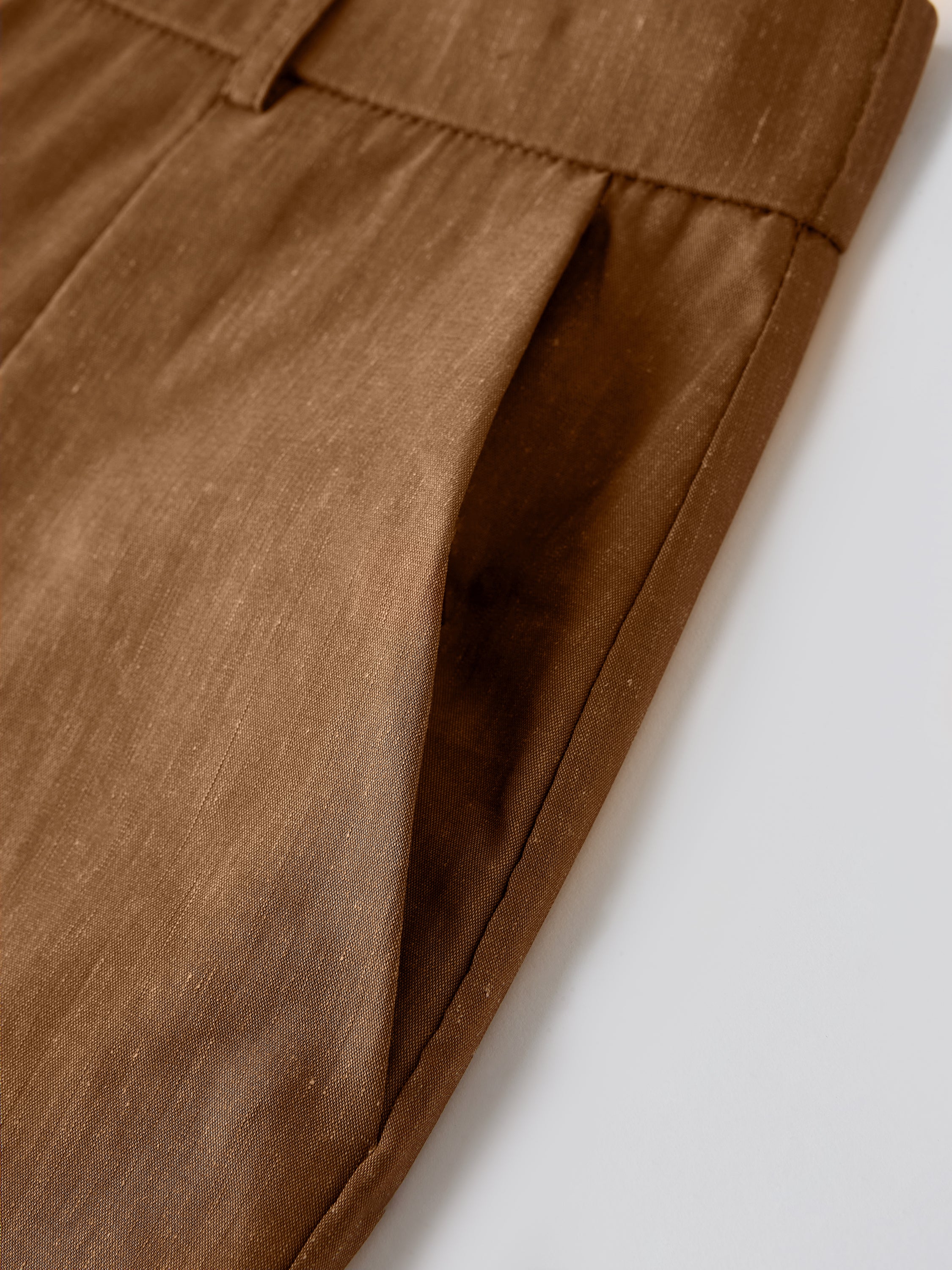 Wrinkle-Resistant Linen Cropped Wide Leg Pants - Image 8
