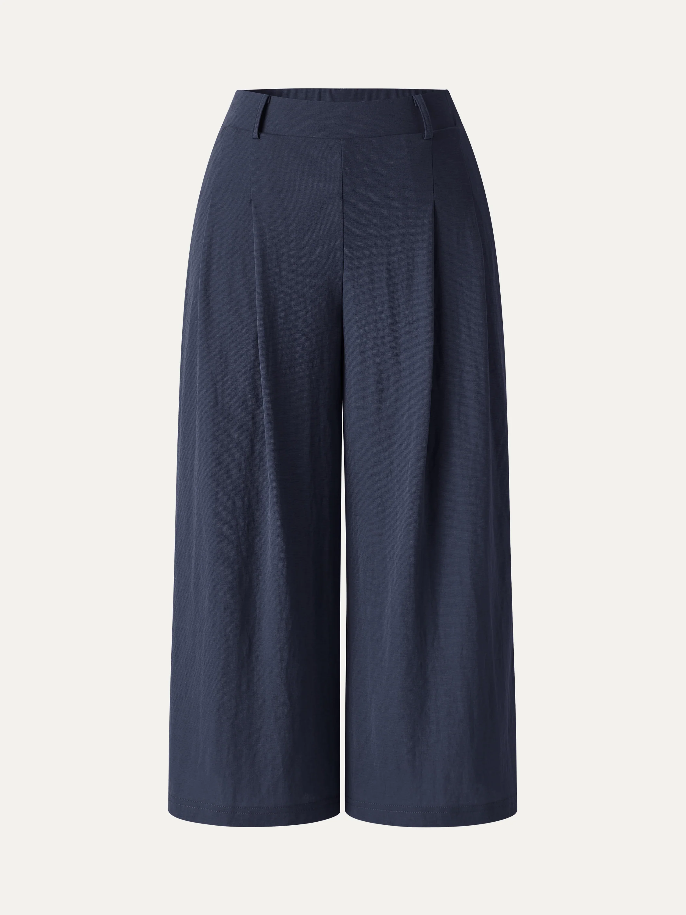 Wrinkle-Resistant Linen-Like Cropped Wide Leg Pants - Image 11